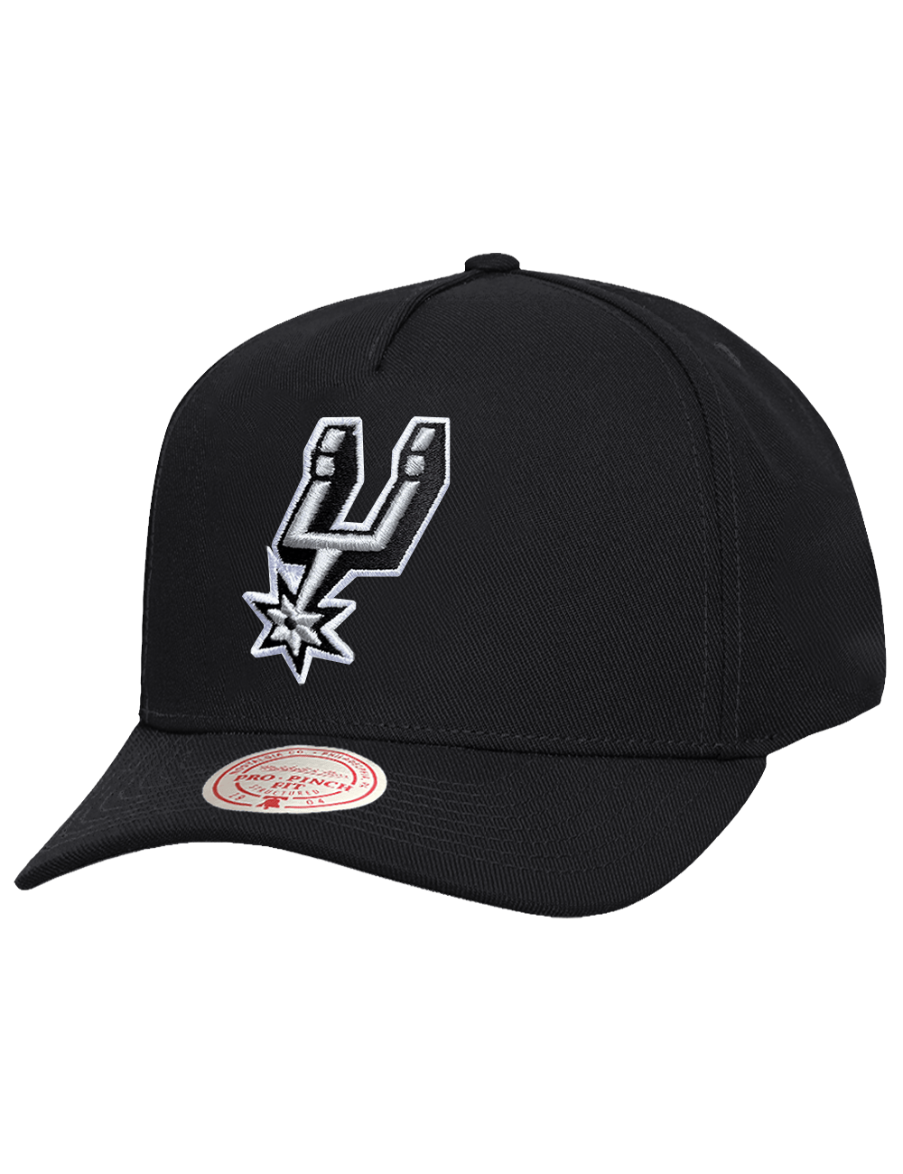 Mitchell And Ness Caps OSFM San Antonio Spurs Mitchell & Ness NBA Team Pro Pinch Snapback Hat - Black