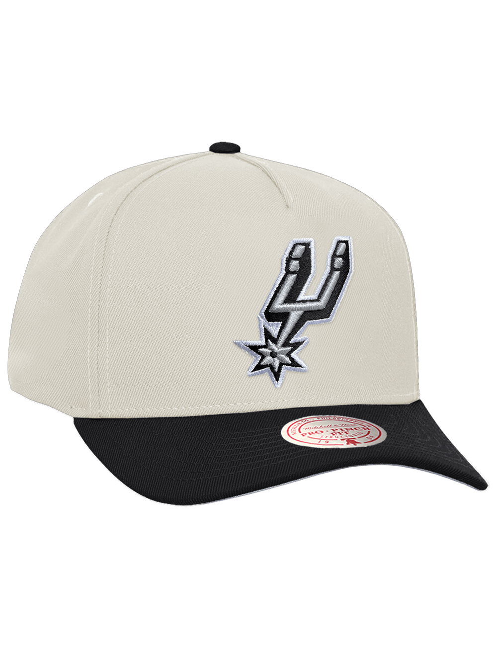 Mitchell And Ness Caps OSFM San Antonio Spurs Mitchell & Ness NBA Team Pro Pinch Snapback Hat - Chrome