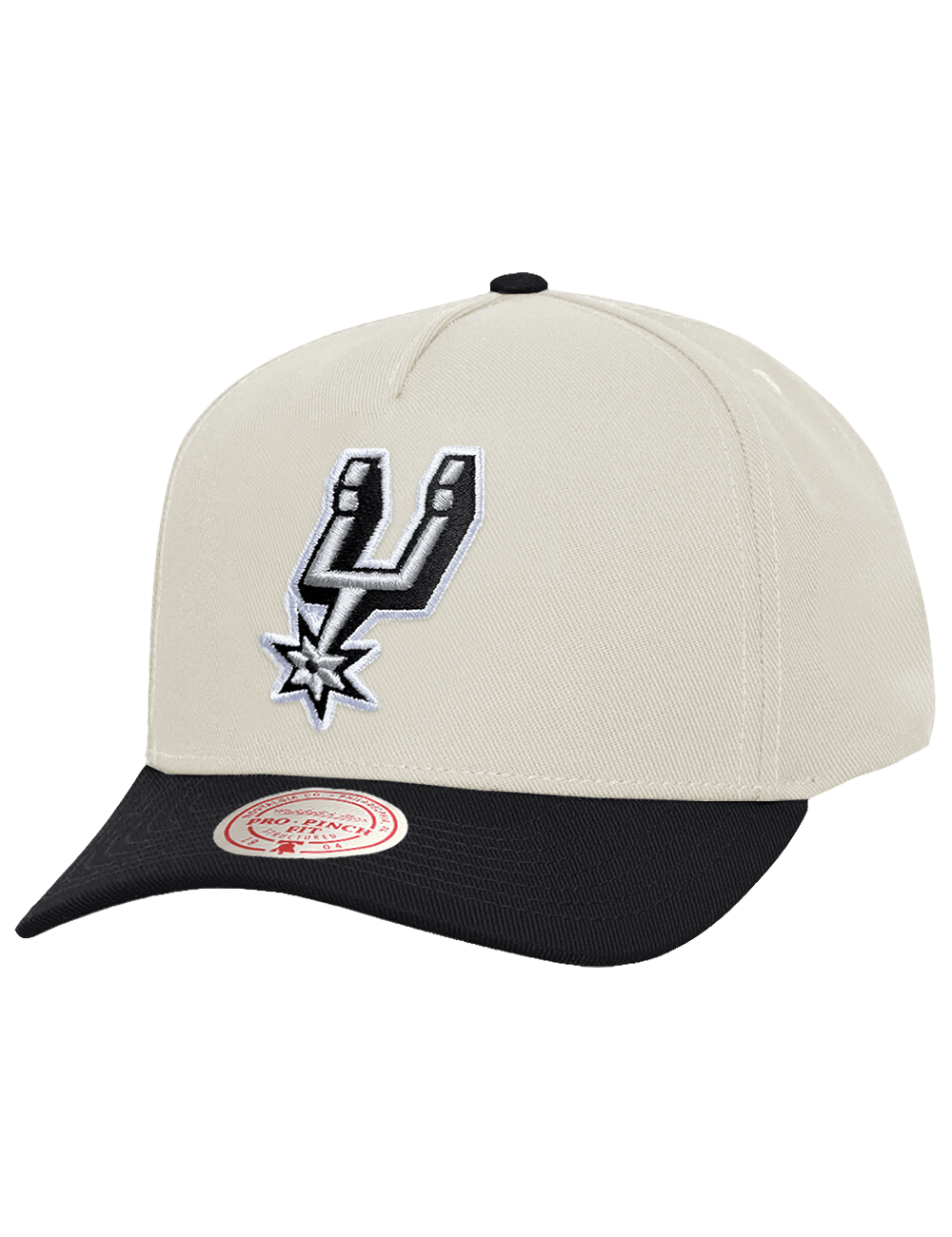 Mitchell And Ness Caps OSFM San Antonio Spurs Mitchell & Ness NBA Team Pro Pinch Snapback Hat - Chrome