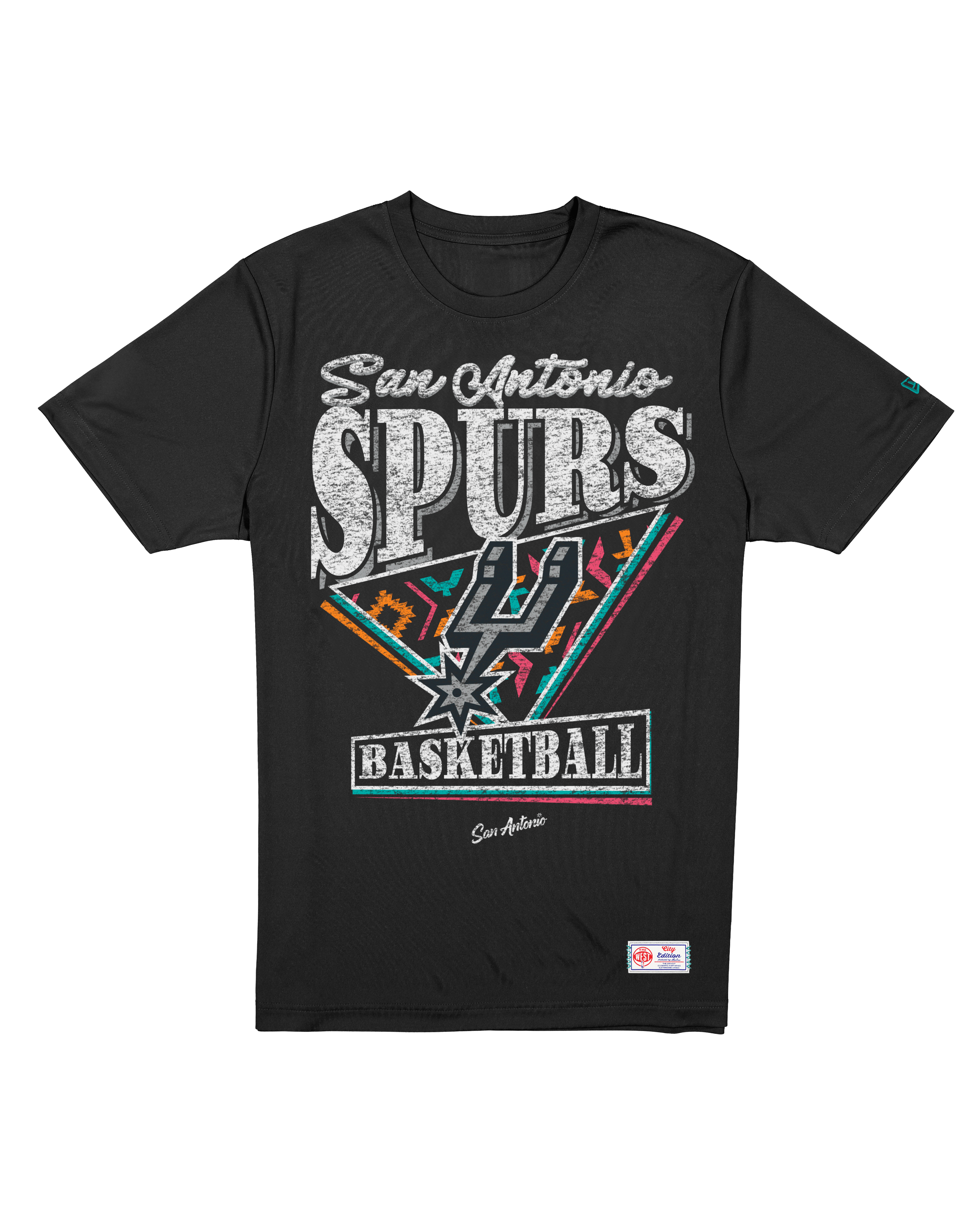 New Era T-Shirts San Antonio Spurs New Era NBA 25-26 City Edition Distressed T-Shirt