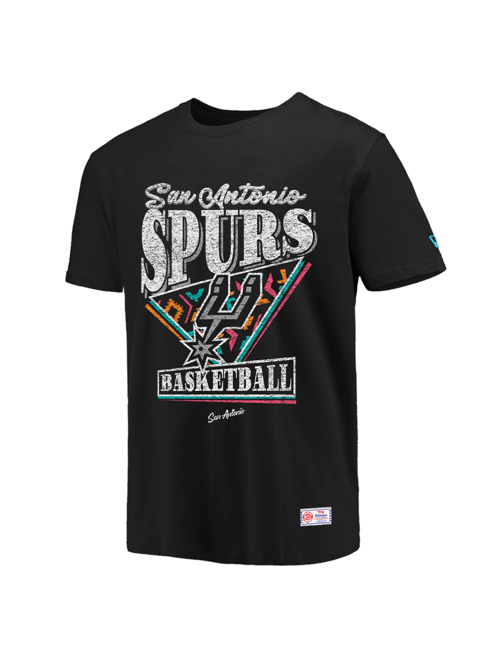 New Era T-Shirts San Antonio Spurs New Era NBA 25-26 City Edition Distressed T-Shirt