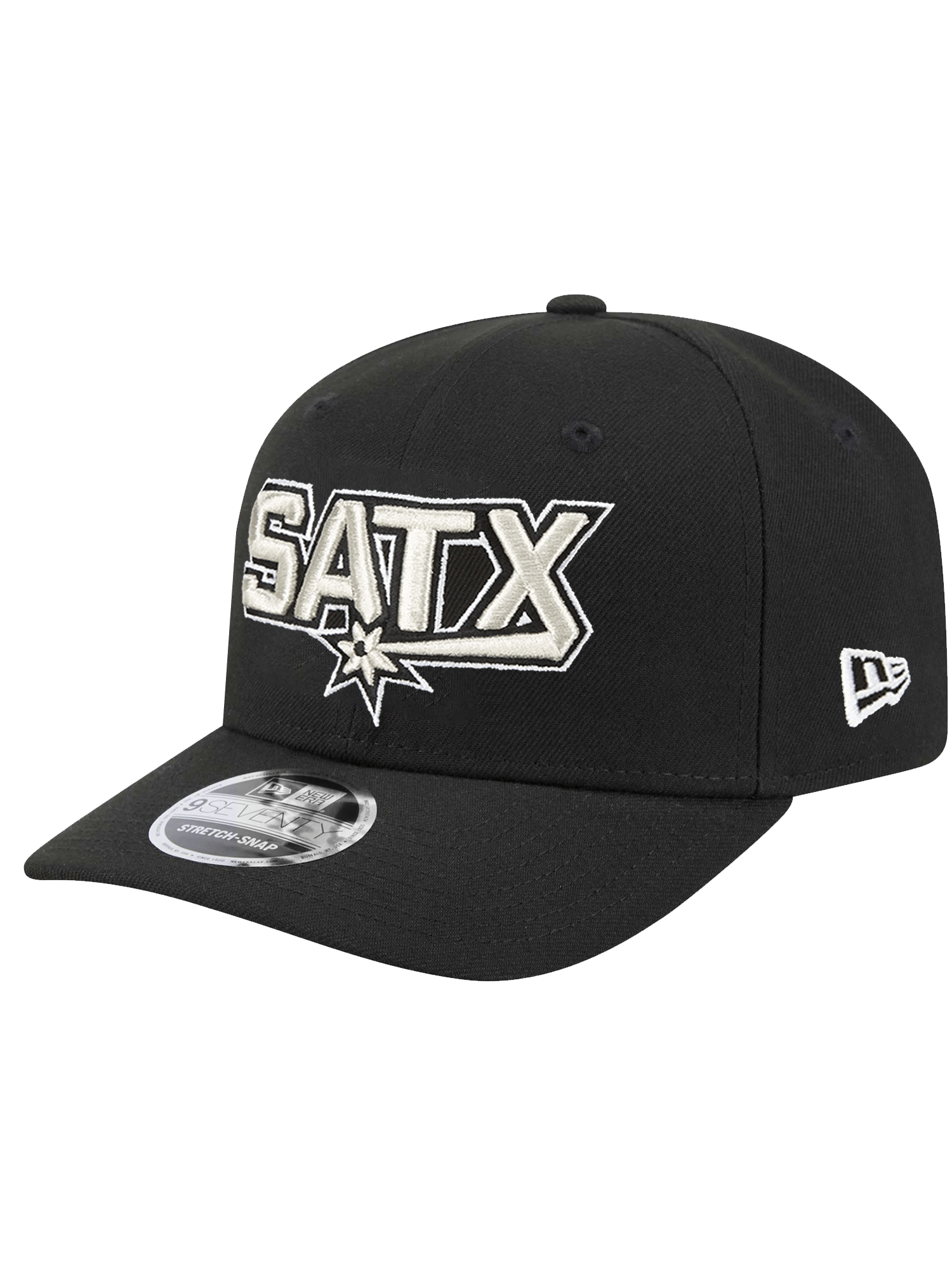 New Era Caps San Antonio Spurs New Era NBA Statement 9SEVENTY Stretch Snapback Hat - Black