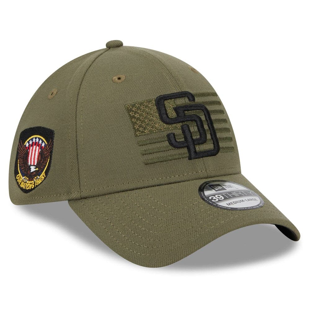 New Era Caps San Diego Padres New Era MLB 2023 Armed Forces 39THIRTY Stretch-Fit Hat - Army