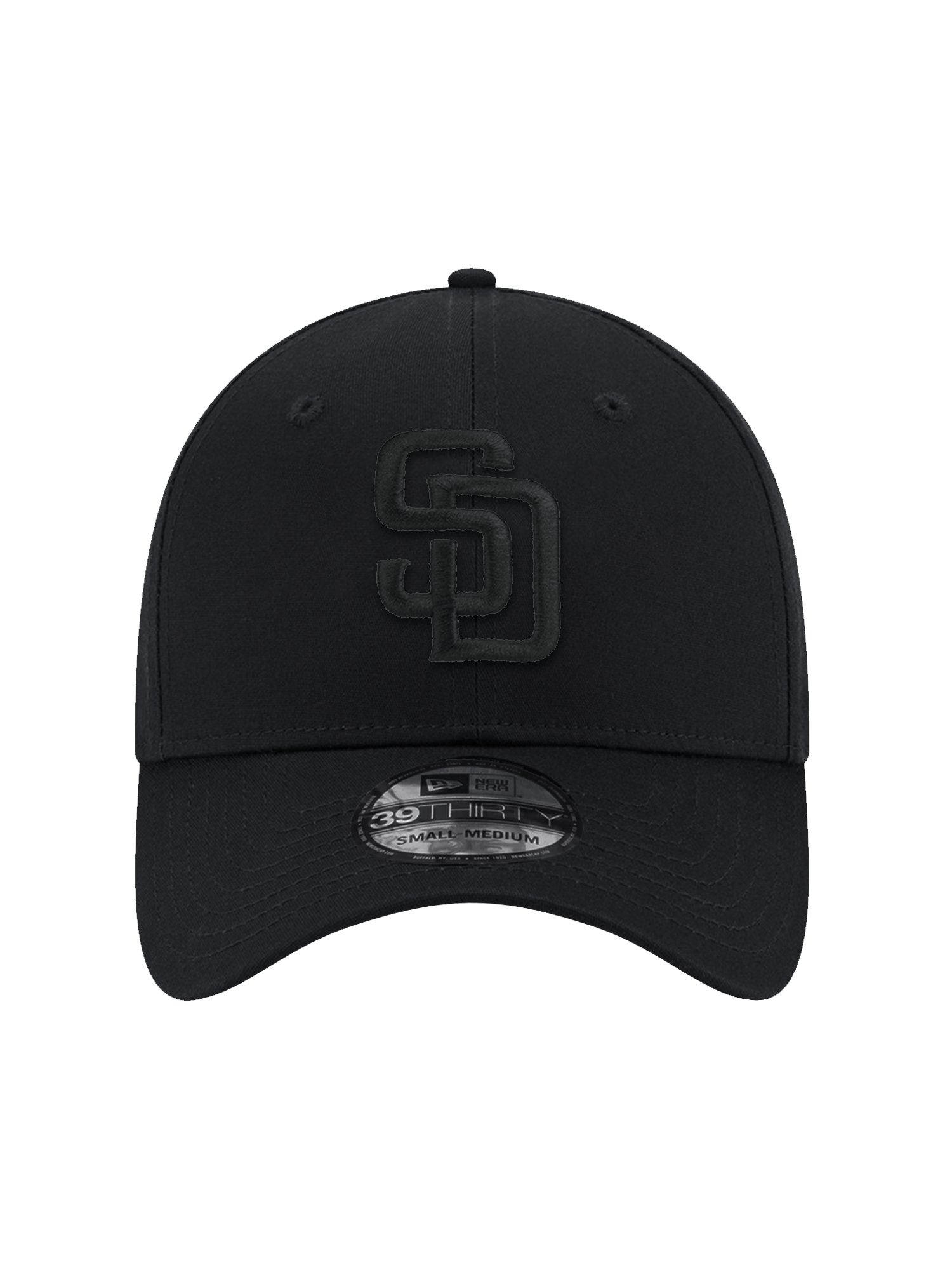New Era Caps San Diego Padres New Era MLB Black On Black 39THIRTY Stretch-Fit Hat