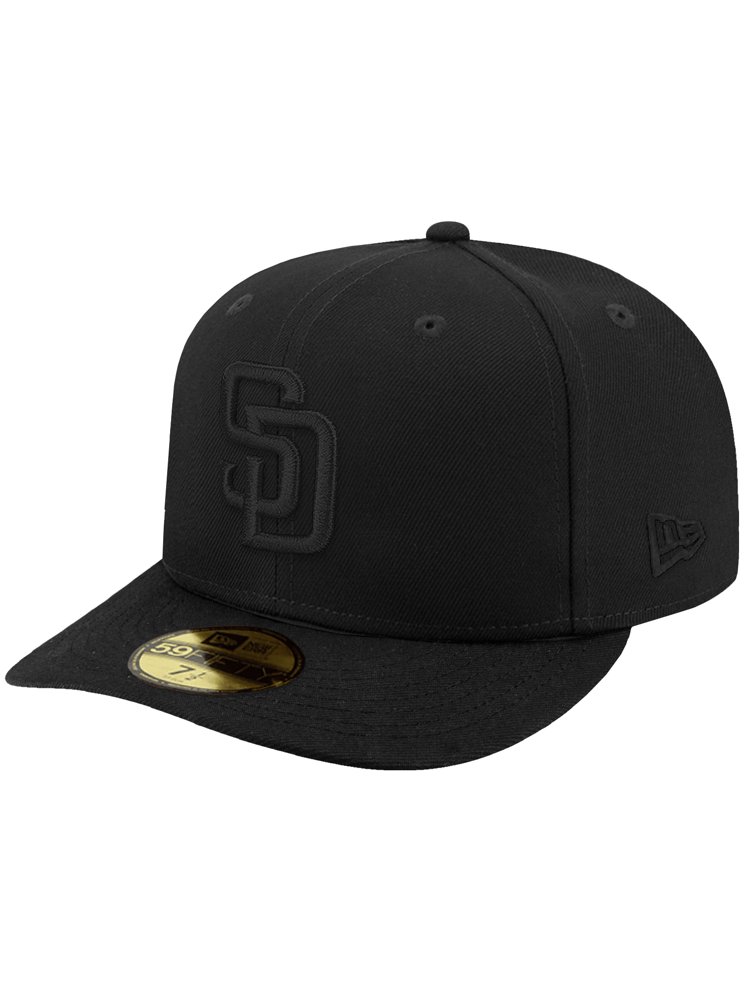 New Era Caps San Diego Padres New Era MLB Black On Black 59FIFTY Pre-Curved Fitted Hat