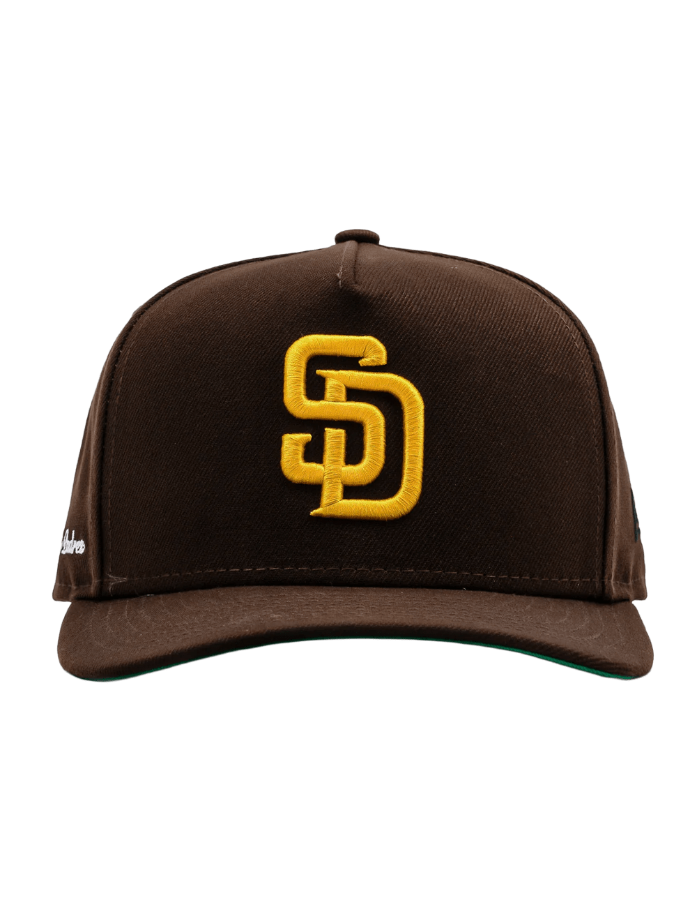 New Era Caps San Diego Padres New Era MLB Side Script 9FIFTY A-Frame Pre-Curved Snapback Hat - Brown