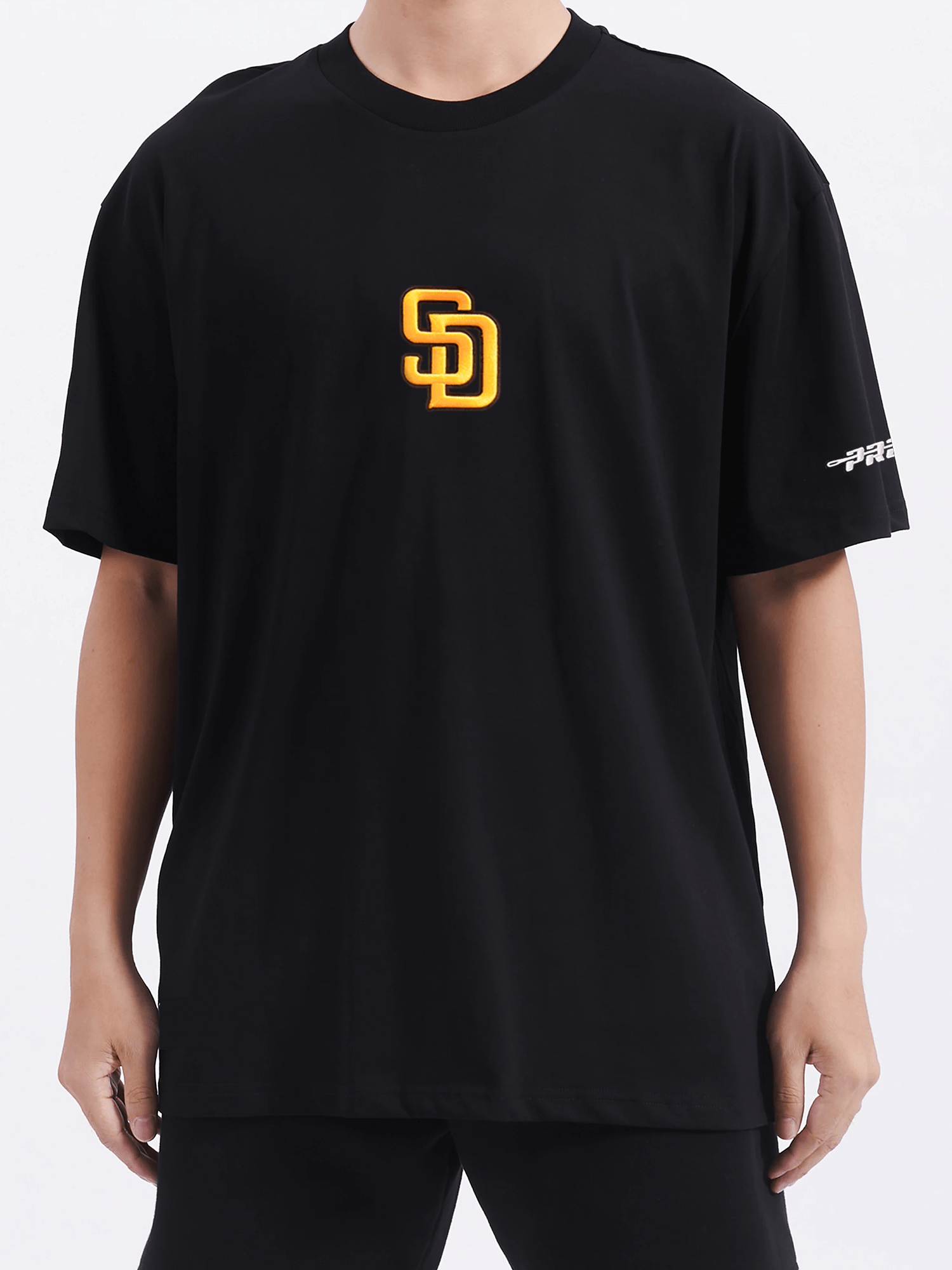 Pro Standard T-Shirts San Diego Padres Pro Standard MLB Icon Drop Shoulder T-Shirt - Black