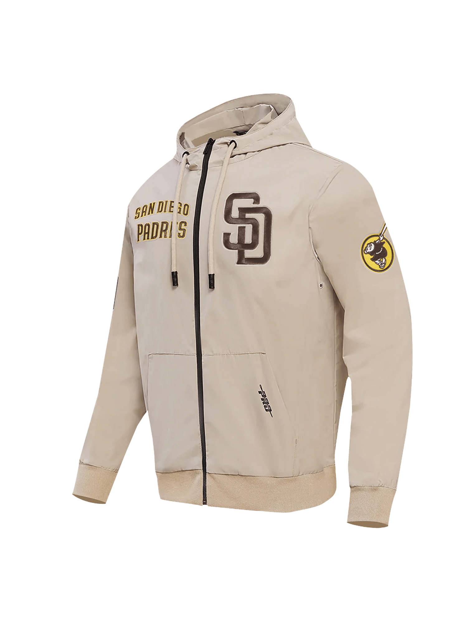 Pro Standard Jumpers San Diego Padres Pro Standard MLB Woven Wind Zip Hoodie Jumper - Light Brown