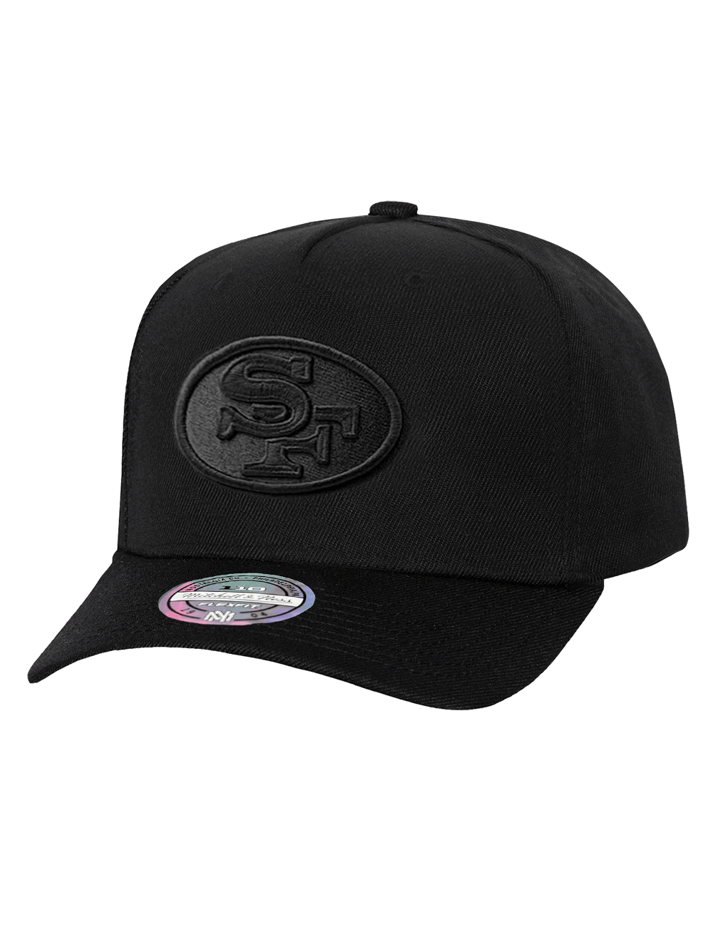 Mitchell And Ness Caps San Francisco 49ers Mitchell & Ness NFL Black On Black 110 Flex Snapback Hat - Black