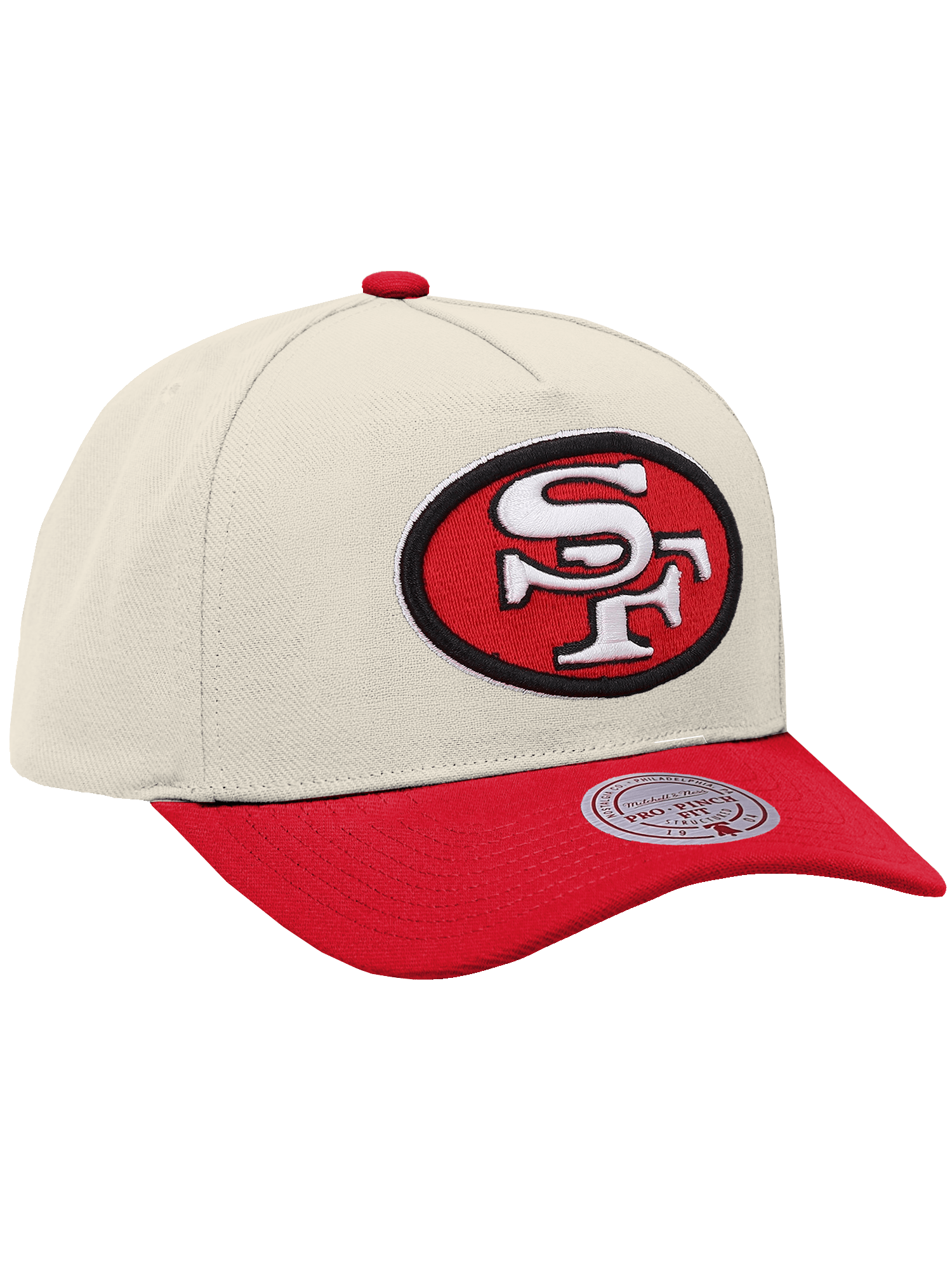 Mitchell And Ness Caps San Francisco 49ers Mitchell & Ness NFL Team 2T Pro Pinch Snapback Hat - Cream