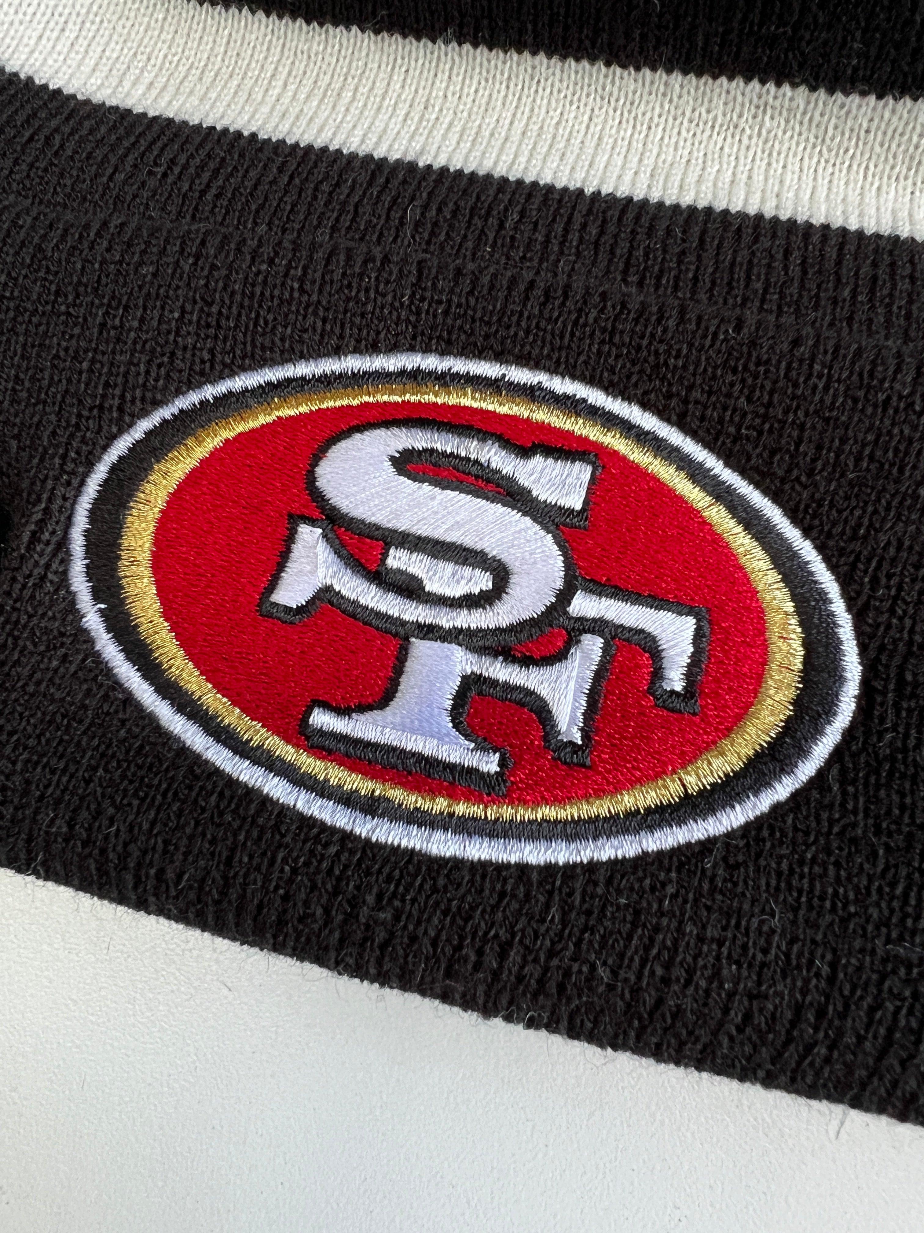 New Era Beanies San Francisco 49ers New Era NFL Ivory Stripe Pom Knit Beanie - Black