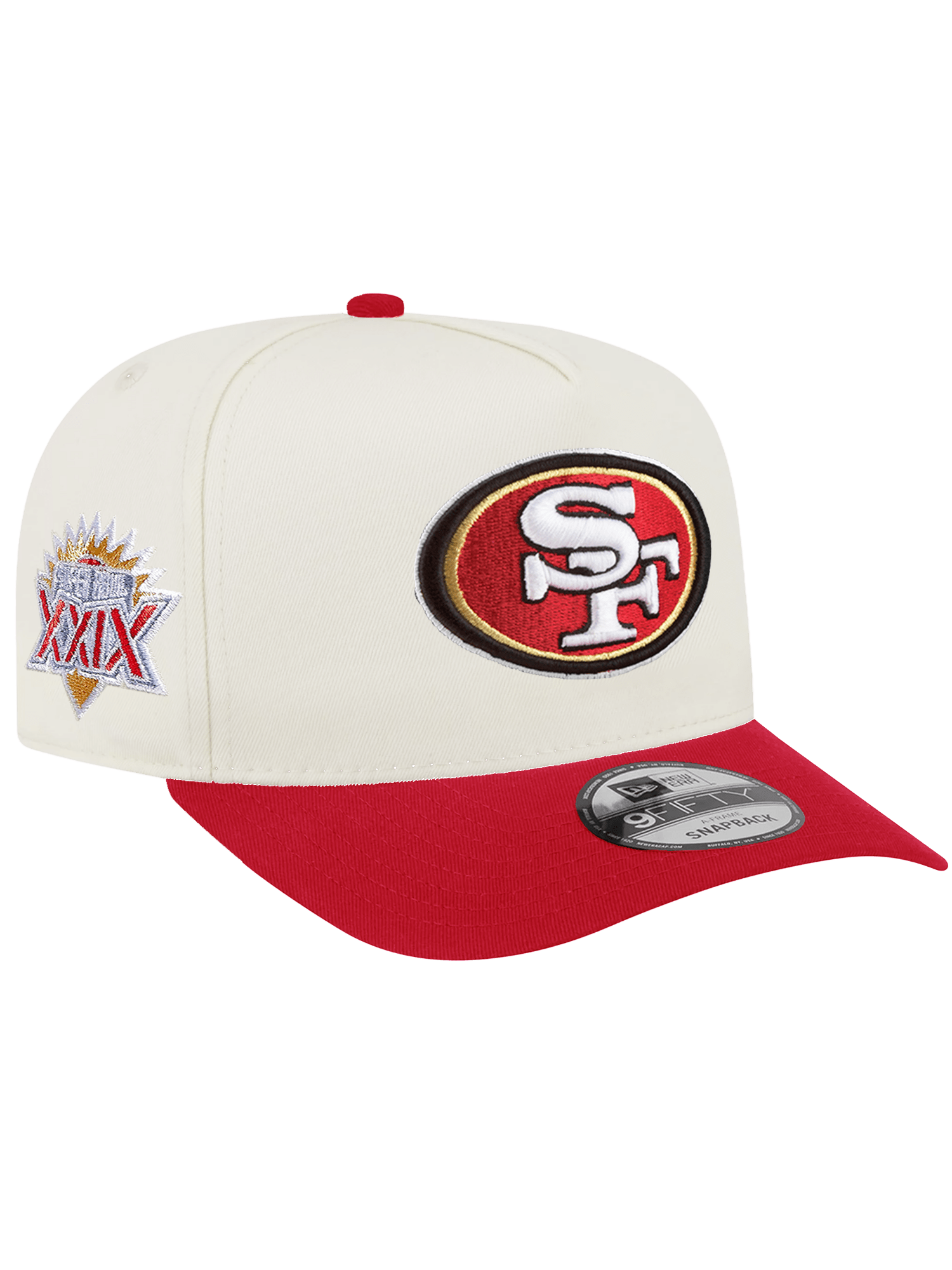 New Era Caps San Francisco 49ers New Era NFL Team 2T 9FIFTY A-Frame Pre-Curved Snapback Hat - Chrome