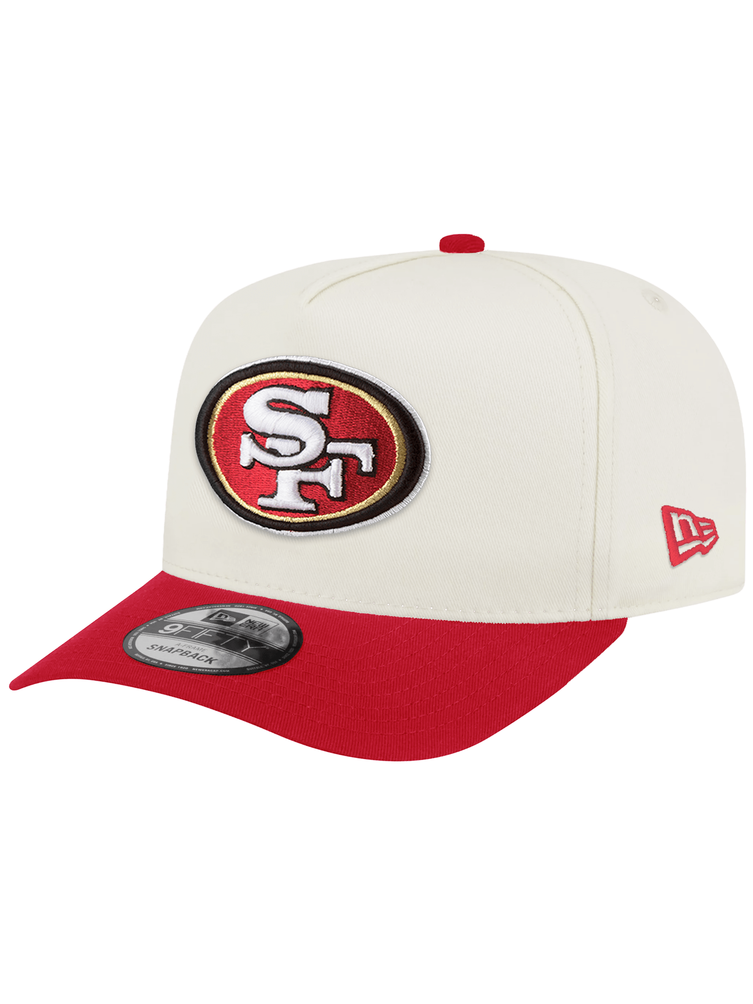 New Era Caps San Francisco 49ers New Era NFL Team 2T 9FIFTY A-Frame Pre-Curved Snapback Hat - Chrome