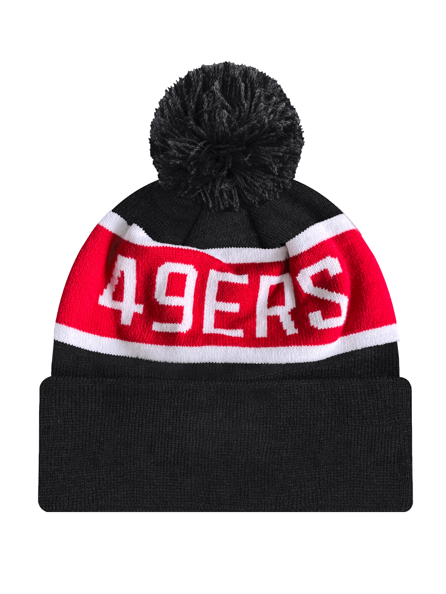New Era Beanies San Francisco 49ers New Era NFL Team Spell Pom Knit Beanie - Black
