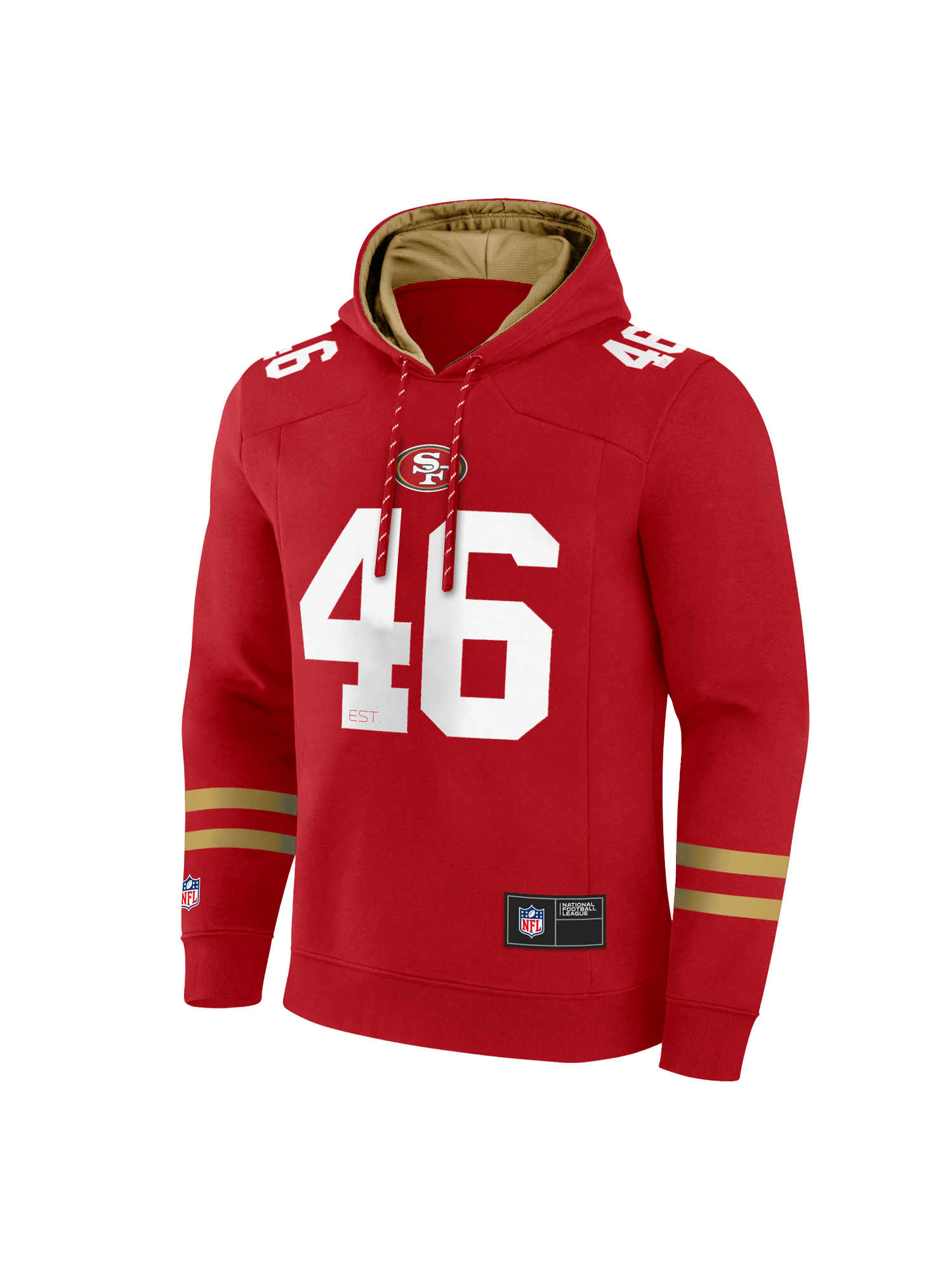 NFL Branded Jumpers San Francisco 49ers NFL Foundation Panel Hoodie Jumper - Red
