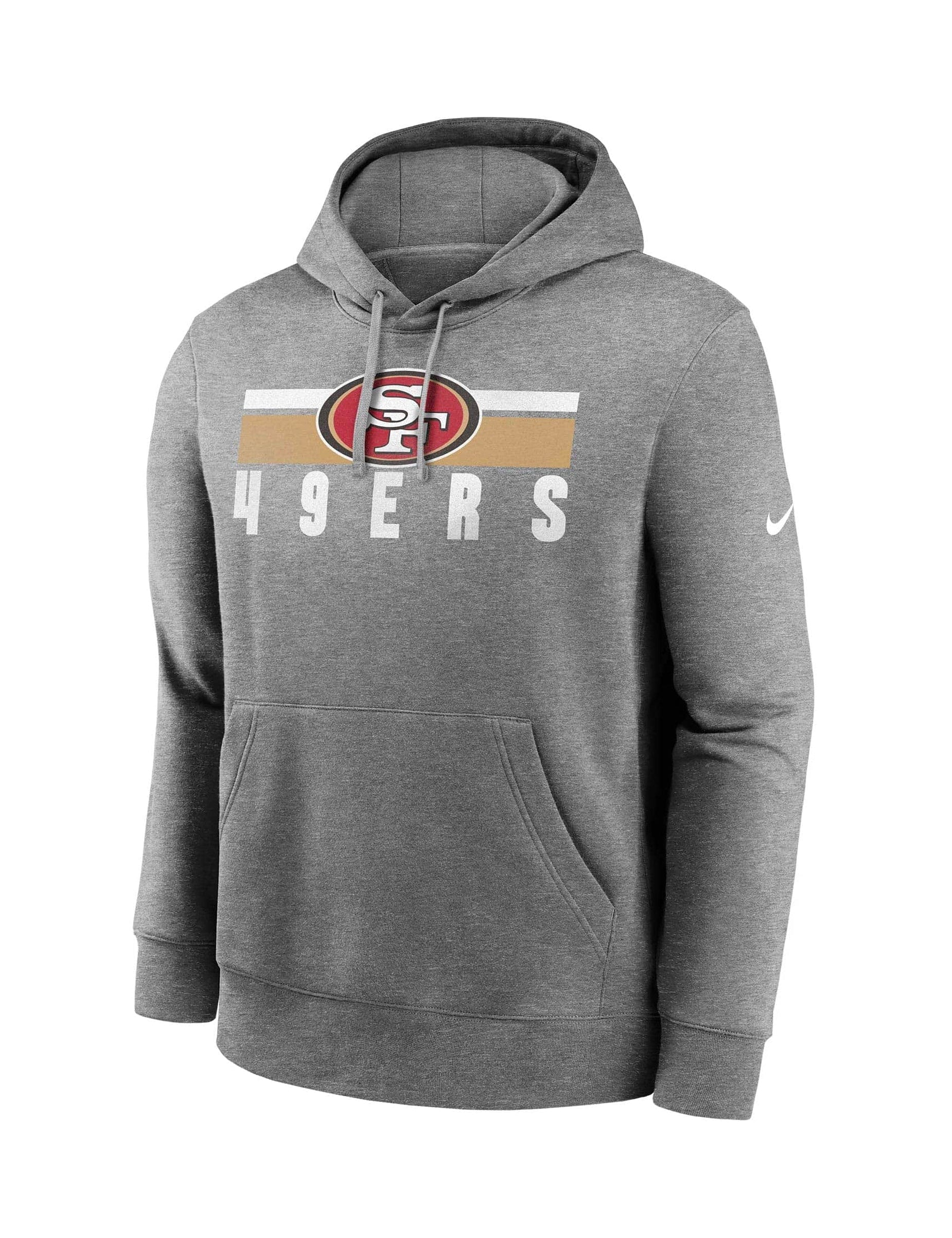 Nike Jumpers San Francisco 49ers Nike NFL Team Stripes Hoodie Jumper - Heather Grey