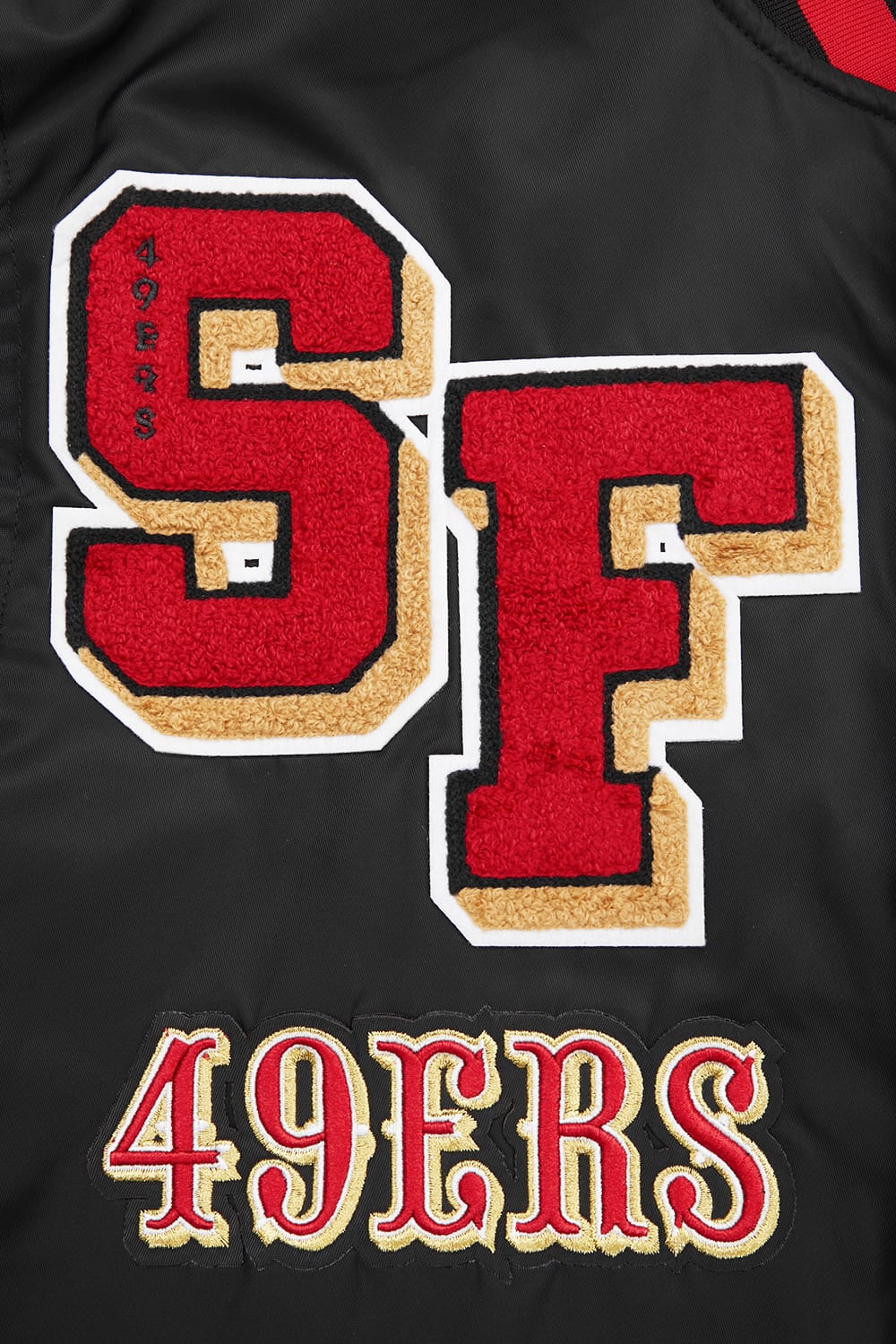 Pro Standard Jackets San Francisco 49ers Pro Standard NFL Mash Up Rib Satin Jacket - Black