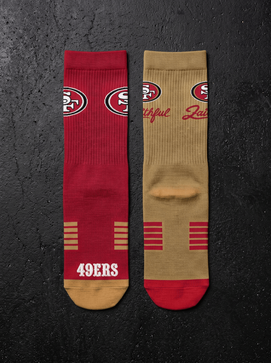 Strideline Socks Large (9-12 US) San Francisco 49ers Strideline NFL Team Premier Flex-Stretch Crew Socks - 2 Pack