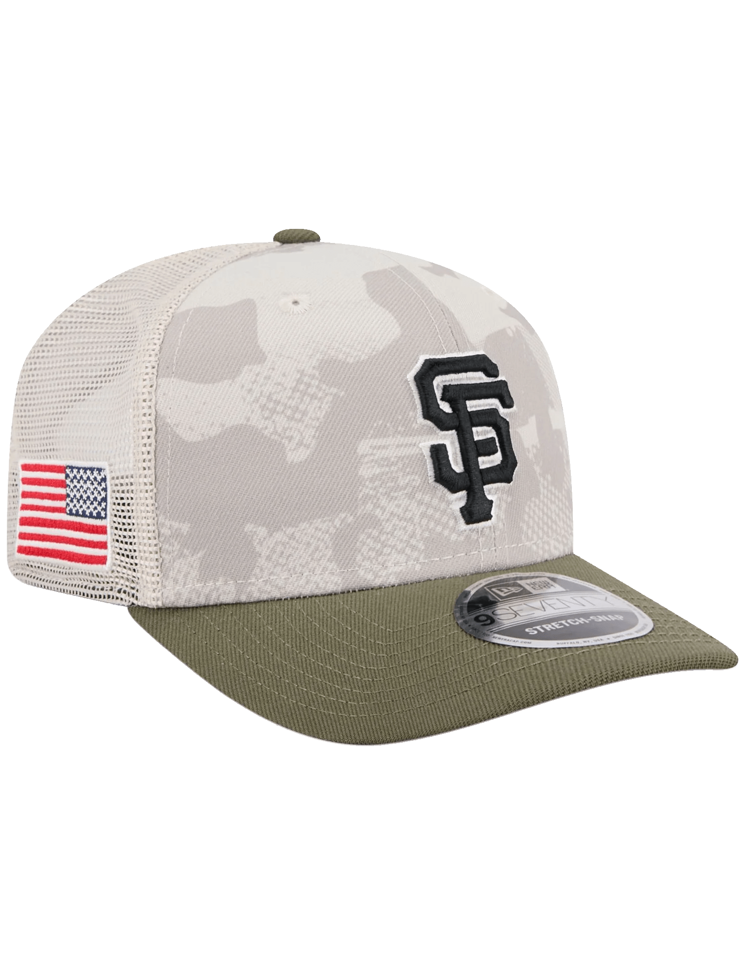 New Era Caps San Francisco Giants New Era MLB Armed Forces 2025 9SEVENTY Stretch-Snapback Hat