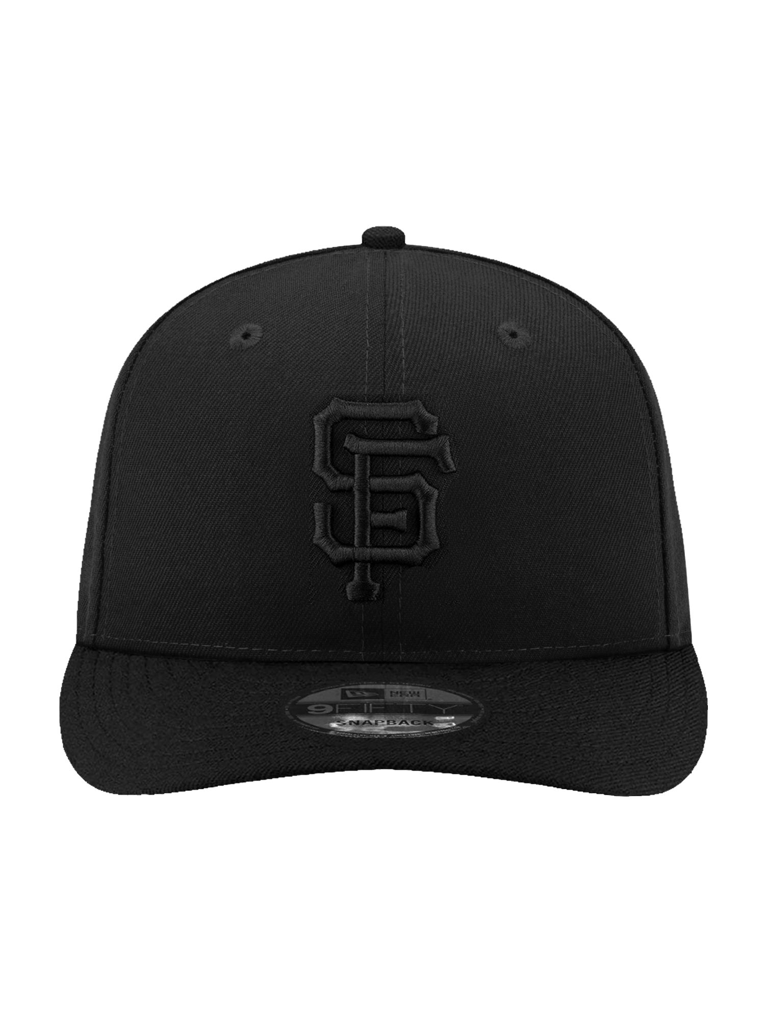 New Era Caps OSFA San Francisco Giants New Era MLB Black On Black 9FIFTY Pre-Curved Snapback Hat