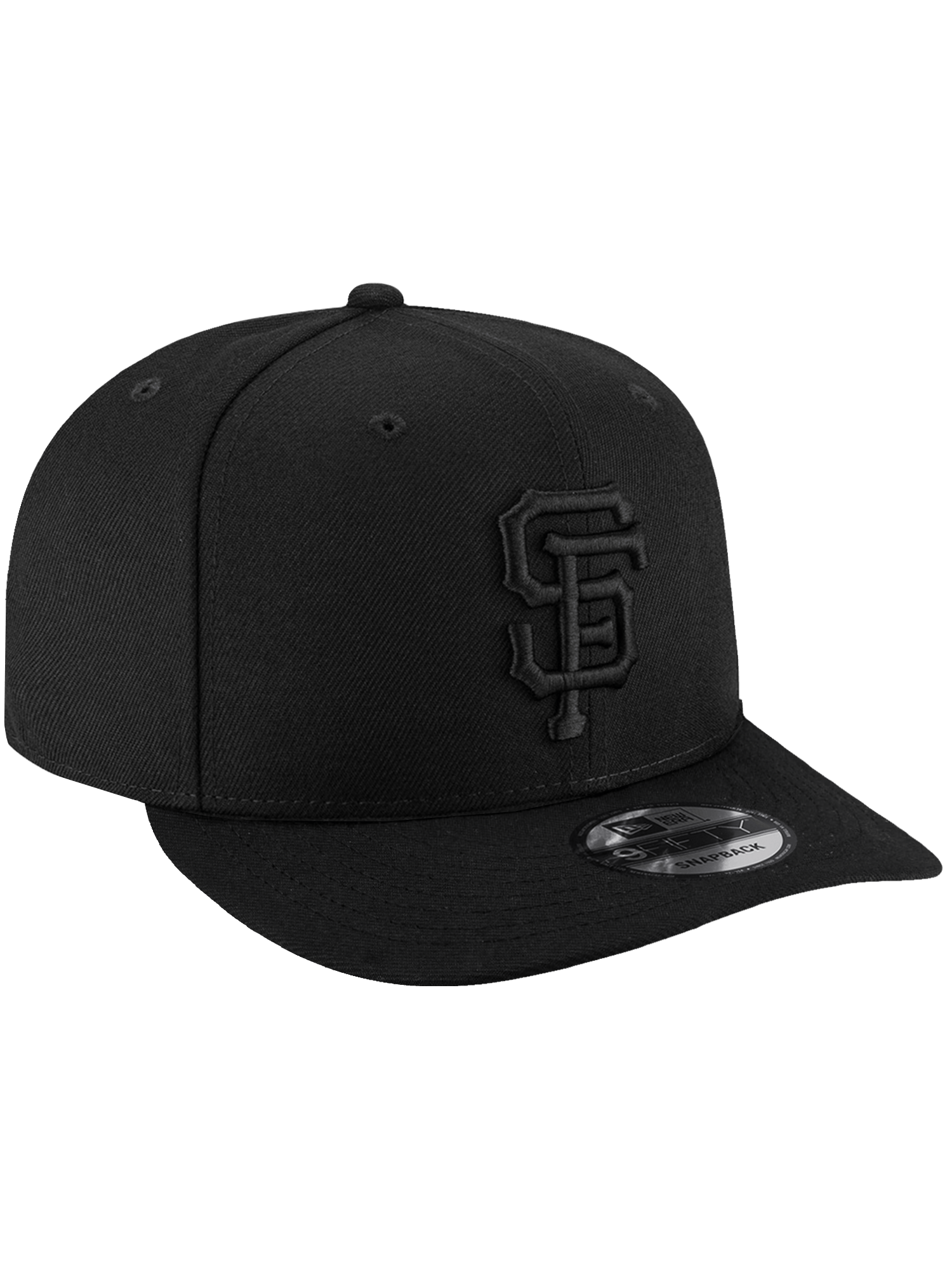 New Era Caps OSFA San Francisco Giants New Era MLB Black On Black 9FIFTY Pre-Curved Snapback Hat