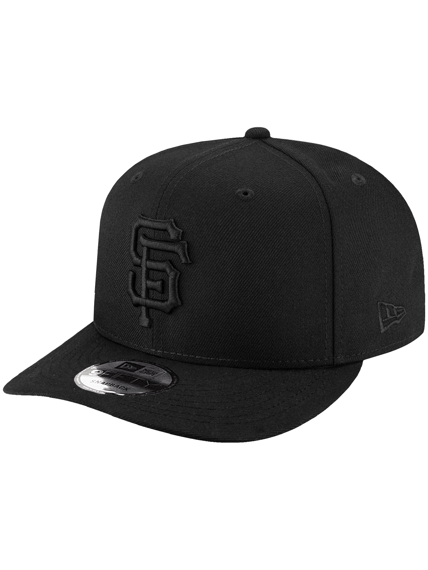 New Era Caps OSFA San Francisco Giants New Era MLB Black On Black 9FIFTY Pre-Curved Snapback Hat