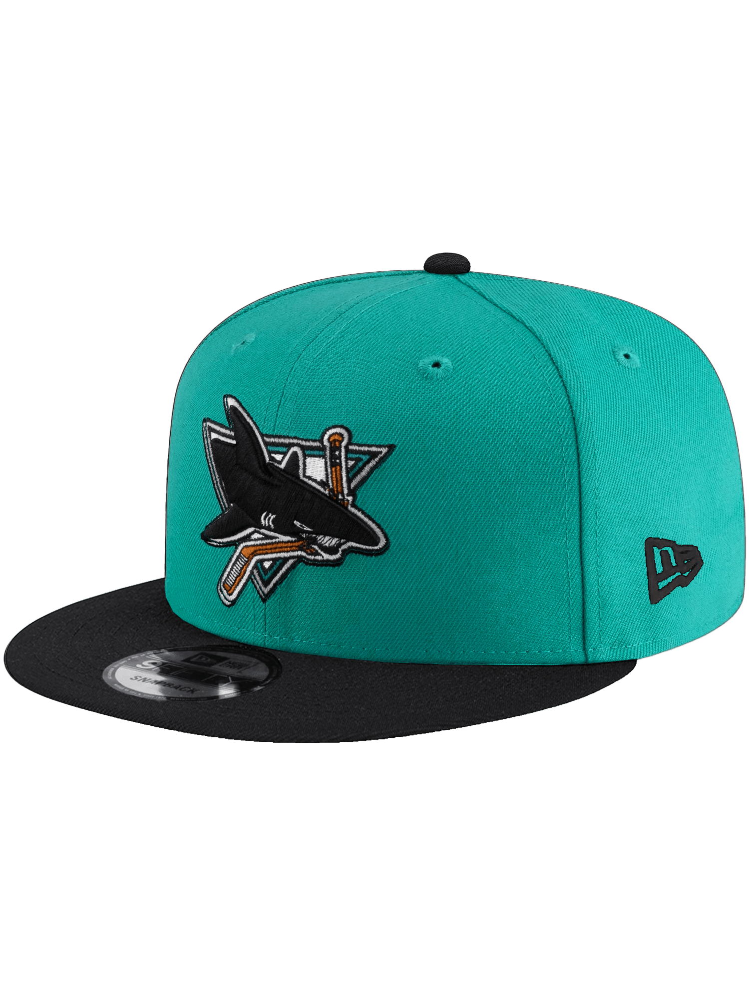 New Era Caps OSFA San Jose Sharks New Era NHL Throwback 9FIFTY Snapback Hat - Teal/Black