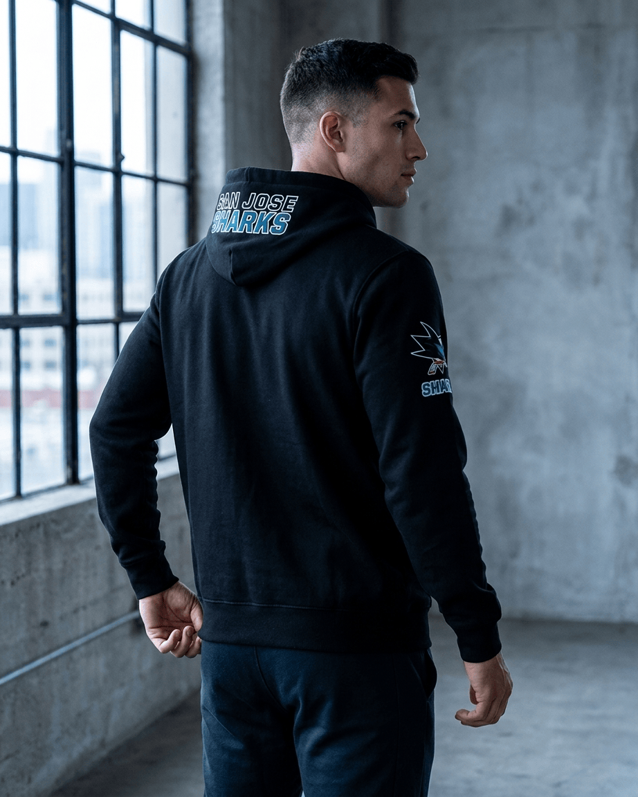 Pro Standard Jumpers San Jose Sharks Pro Standard NHL Team Chenille Flex Hoodie Jumper - Black