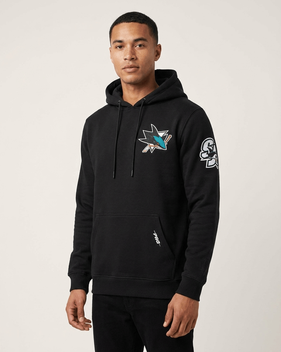 Pro Standard Jumpers San Jose Sharks Pro Standard NHL Team Chenille Flex Hoodie Jumper - Black