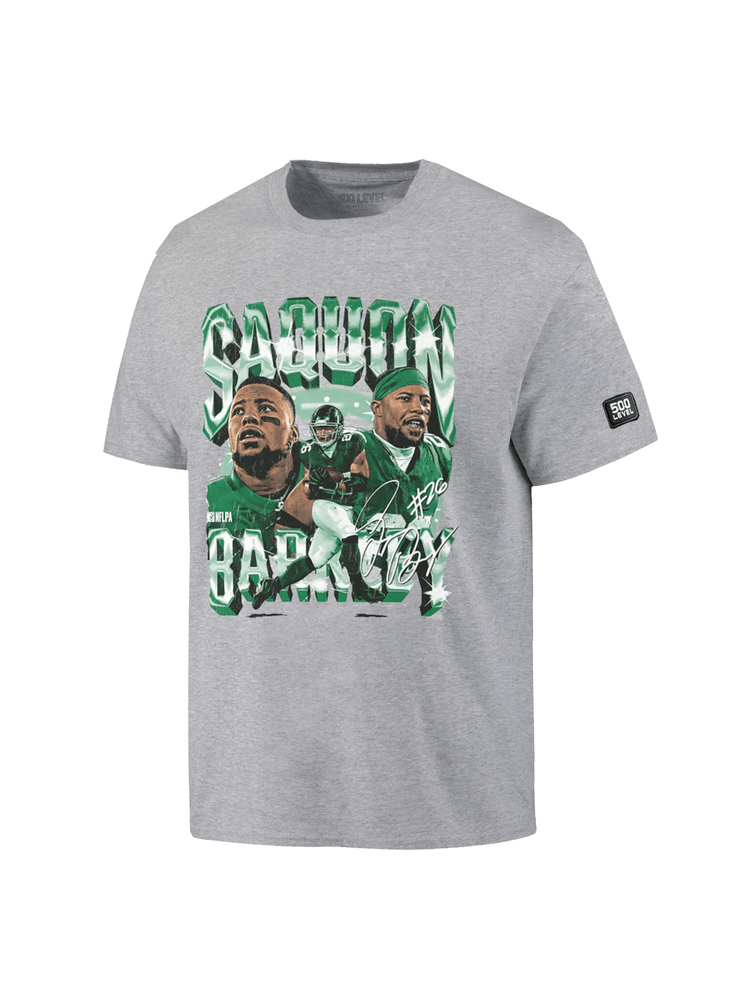 500 Level T-Shirts Saquon Barkley Philadelphia Eagles 500 Level NFL Homage T-Shirt - Grey Marle