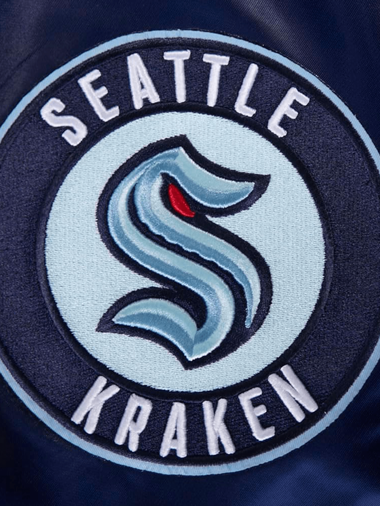 Pro Standard Jackets Seattle Kraken Pro Standard NHL Team Classic Satin Button Jacket - Navy