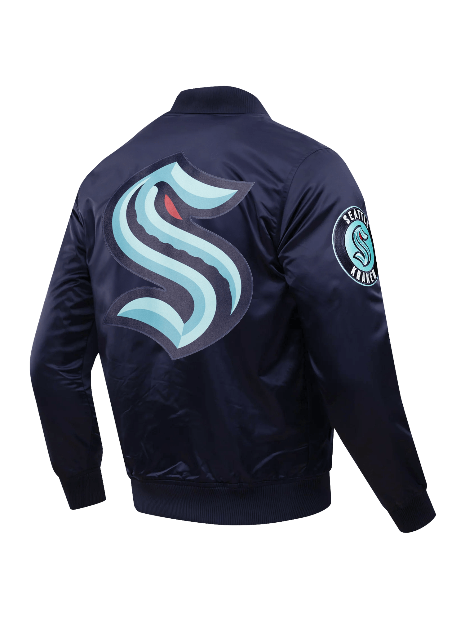 Pro Standard Jackets Seattle Kraken Pro Standard NHL Team Classic Satin Button Jacket - Navy