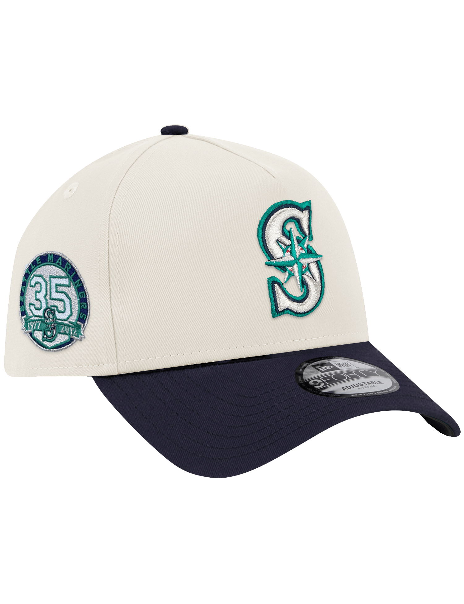 New Era Caps Seattle Mariners New Era MLB 35th Ann 9FORTY A-Frame Snapback Hat - Chrome