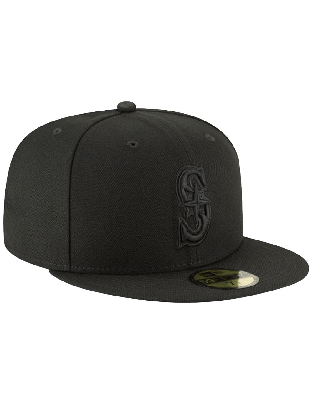 New Era Caps Seattle Mariners New Era MLB Black On Black 59FIFTY Fitted Hat