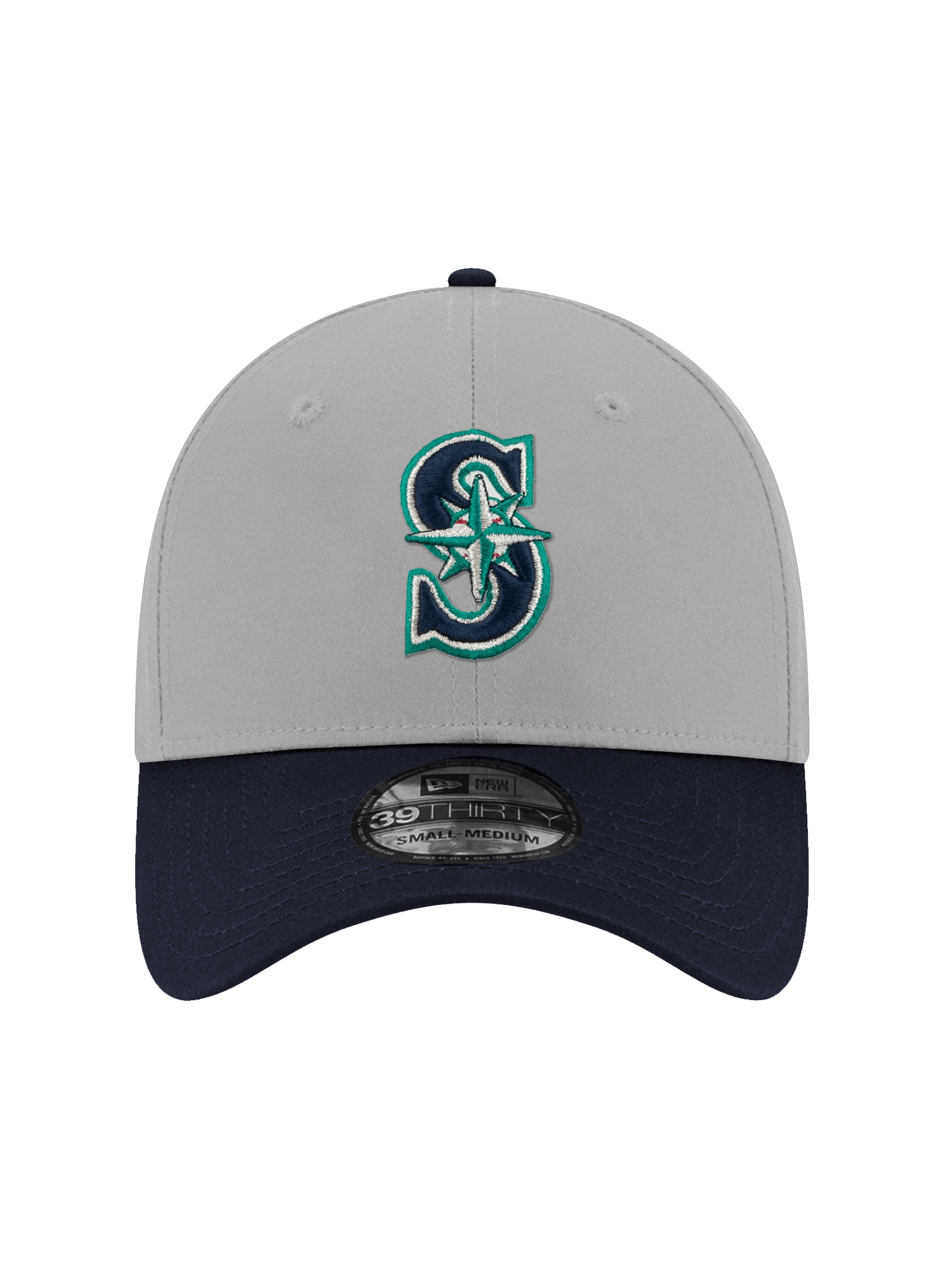New Era Caps Seattle Mariners New Era MLB Team 2 Tone 39THIRTY Stretch-Fit Hat - Grey