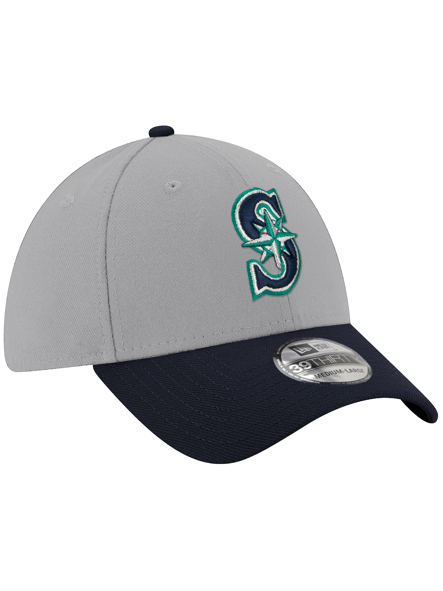 New Era Caps Seattle Mariners New Era MLB Team 2 Tone 39THIRTY Stretch-Fit Hat - Grey