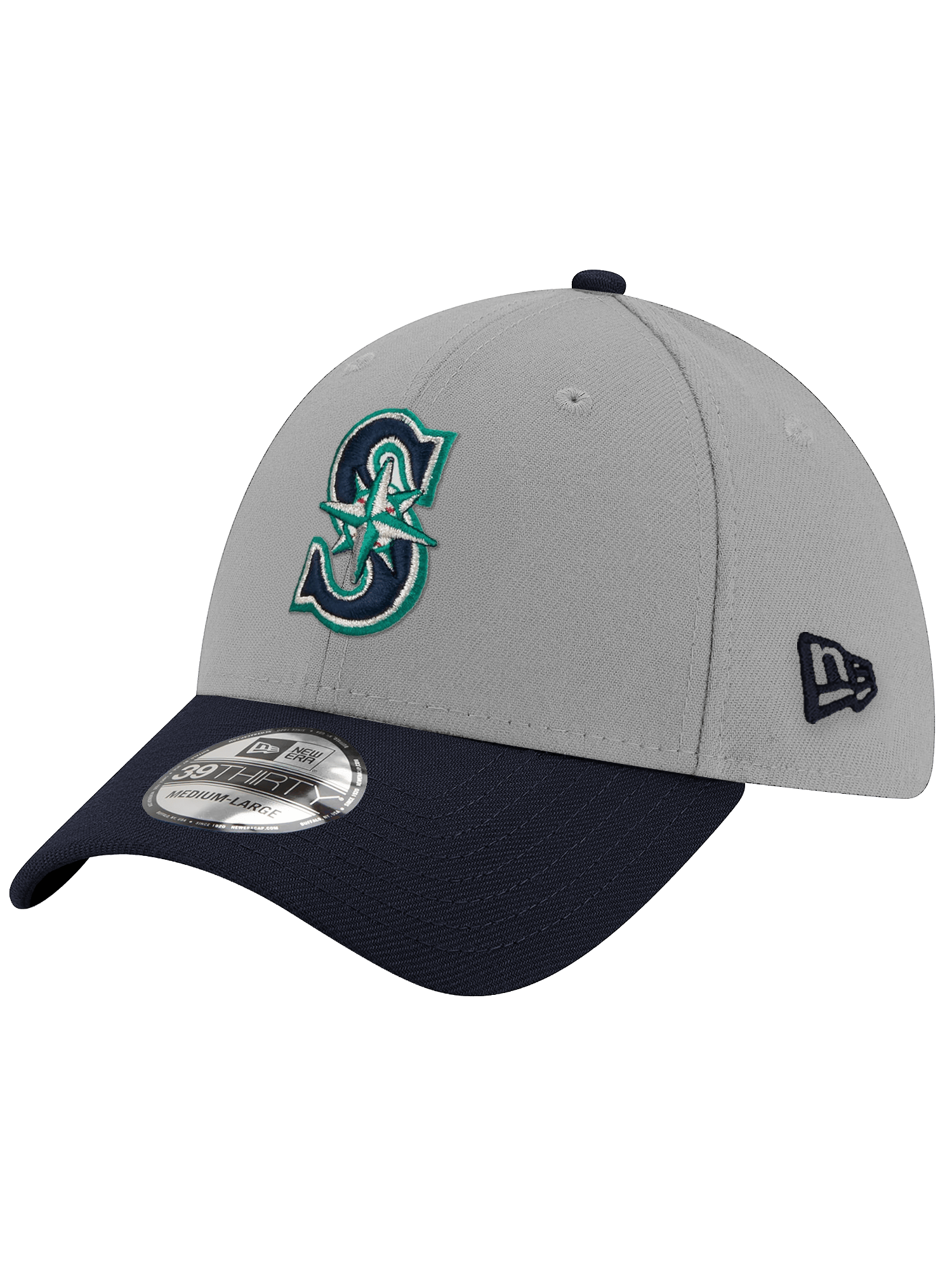 New Era Caps Seattle Mariners New Era MLB Team 2 Tone 39THIRTY Stretch-Fit Hat - Grey