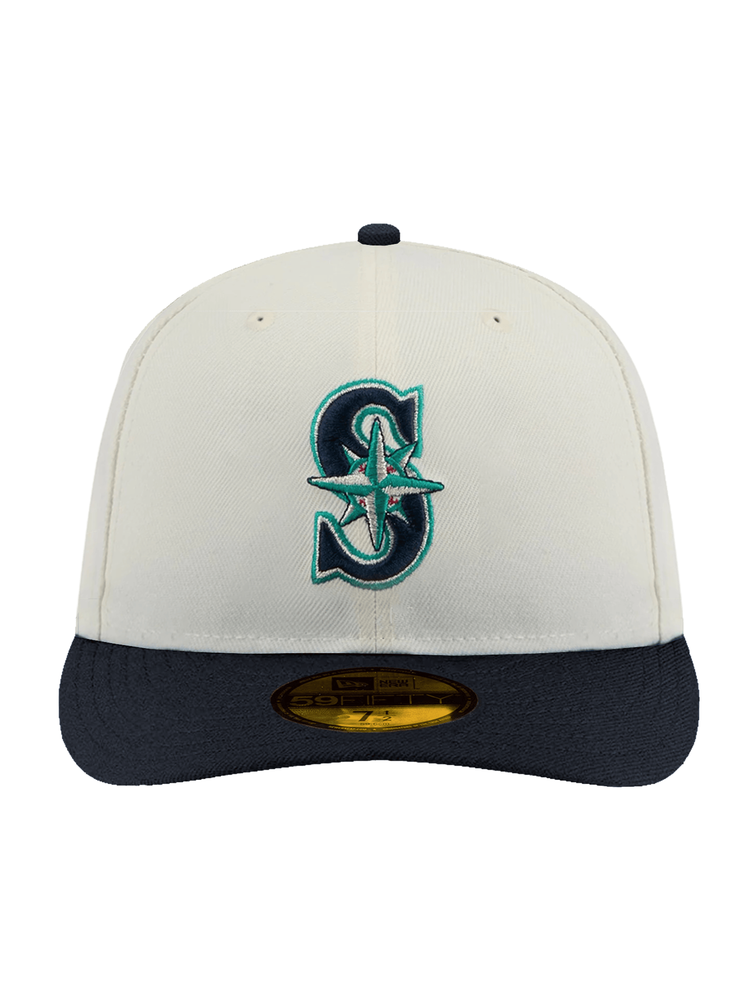 New Era Caps Seattle Mariners New Era MLB Team 2 Tone 59FIFTY Pre-Curved Fitted Hat - Chrome