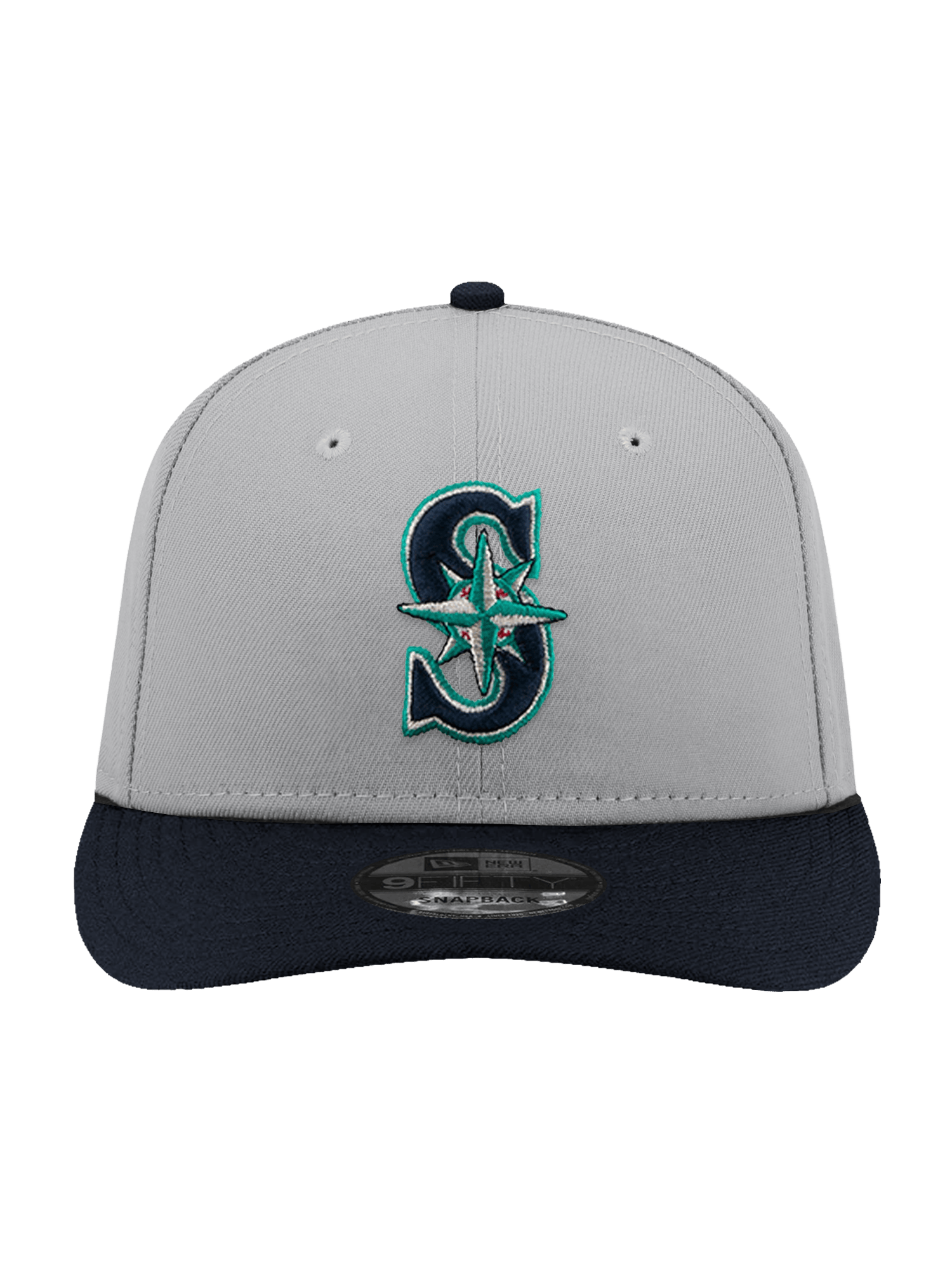 New Era Caps OSFA Seattle Mariners New Era MLB Team 2 Tone 9FIFTY Pre-Curved Snapback Hat - Grey