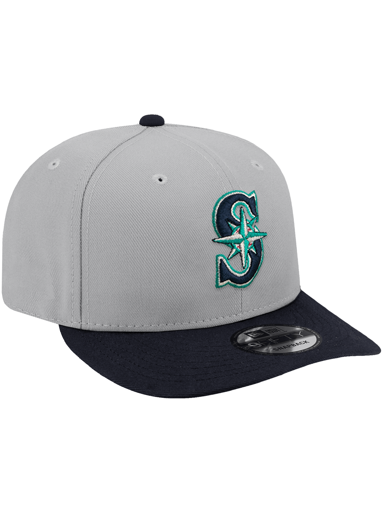 New Era Caps OSFA Seattle Mariners New Era MLB Team 2 Tone 9FIFTY Pre-Curved Snapback Hat - Grey