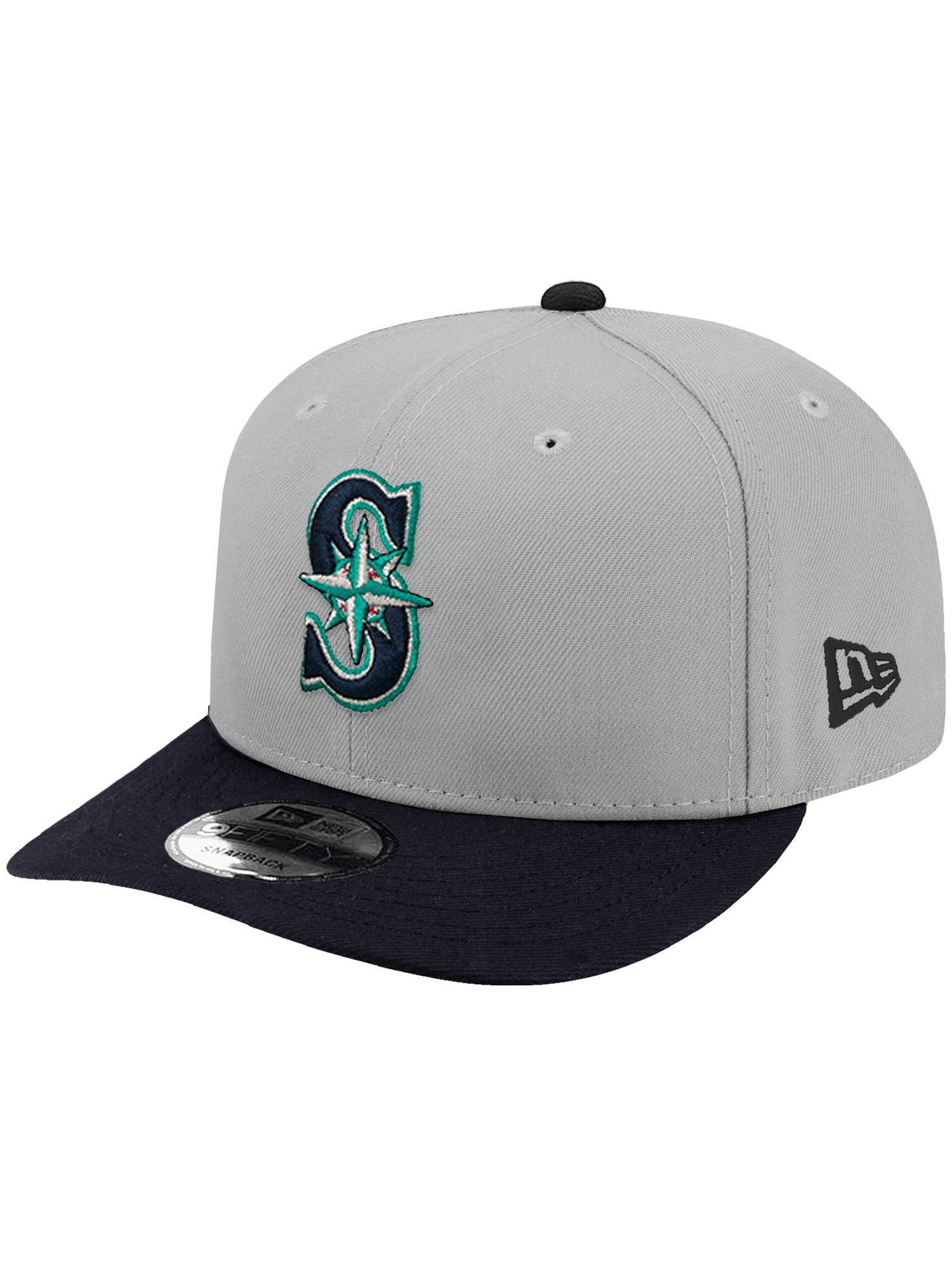 New Era Caps OSFA Seattle Mariners New Era MLB Team 2 Tone 9FIFTY Pre-Curved Snapback Hat - Grey