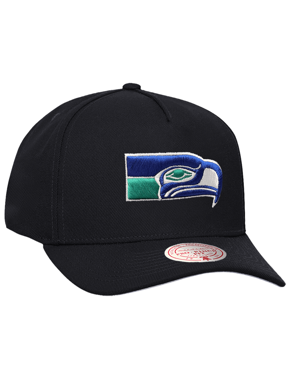 Mitchell And Ness Caps OSFM Seattle Seahawks Mitchell & Ness NFL Throwback Pro Pinch Snapback Hat - Black