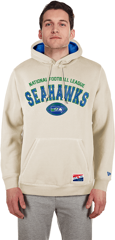 New Era Jumpers Seattle Seahawks New Era NFL 24 Sideline Historic Hoodie Jumper - Stone