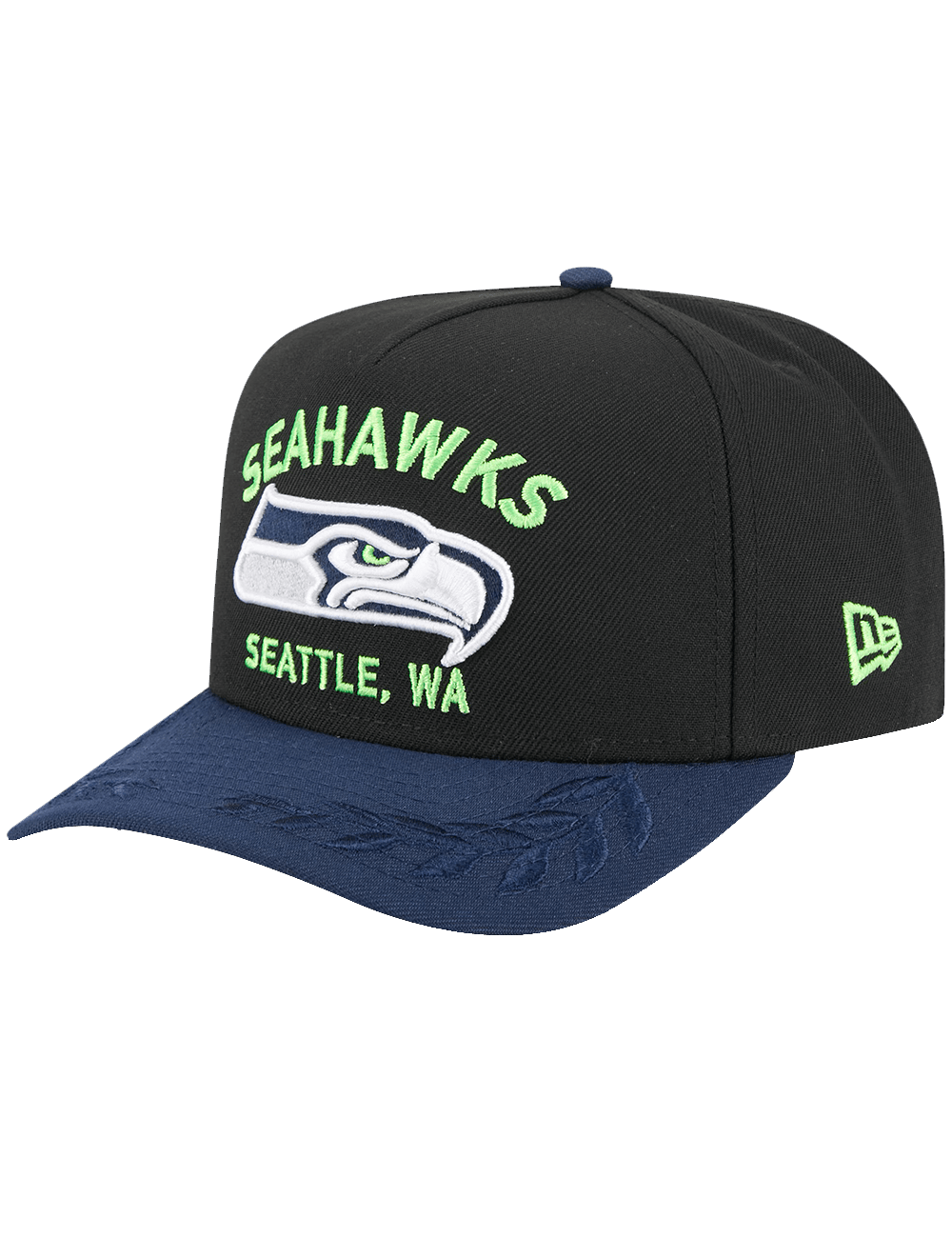 New Era Caps Seattle Seahawks New Era NFL 25 Draft Pre-Curved 9FIFTY A-Frame Snapback Hat - Black