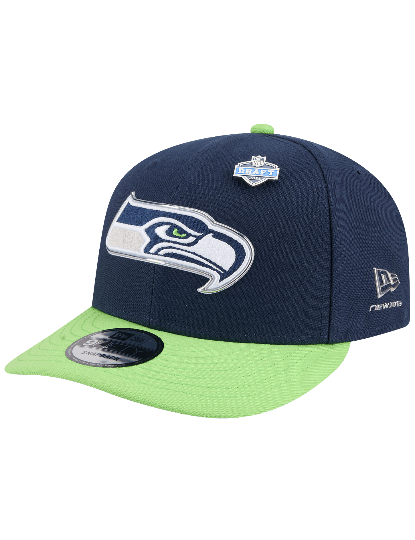 New Era Caps OSFM Seattle Seahawks New Era NFL Draft 26 9FIFTY Pre-Curved Snapback Hat