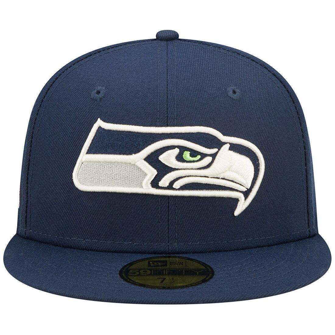 New Era Caps Seattle Seahawks New Era NFL Pop Sweat 59FIFTY Fitted Hat - Navy