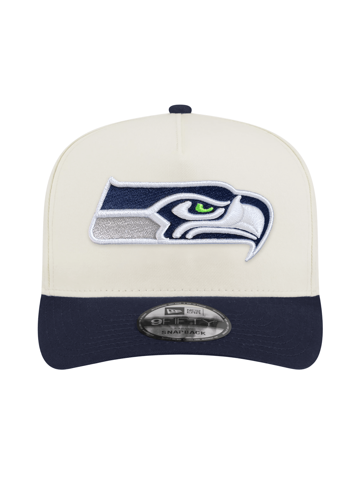 New Era Caps Seattle Seahawks New Era NFL Team 2T 9FIFTY A-Frame Pre-Curved Snapback Hat - Chrome