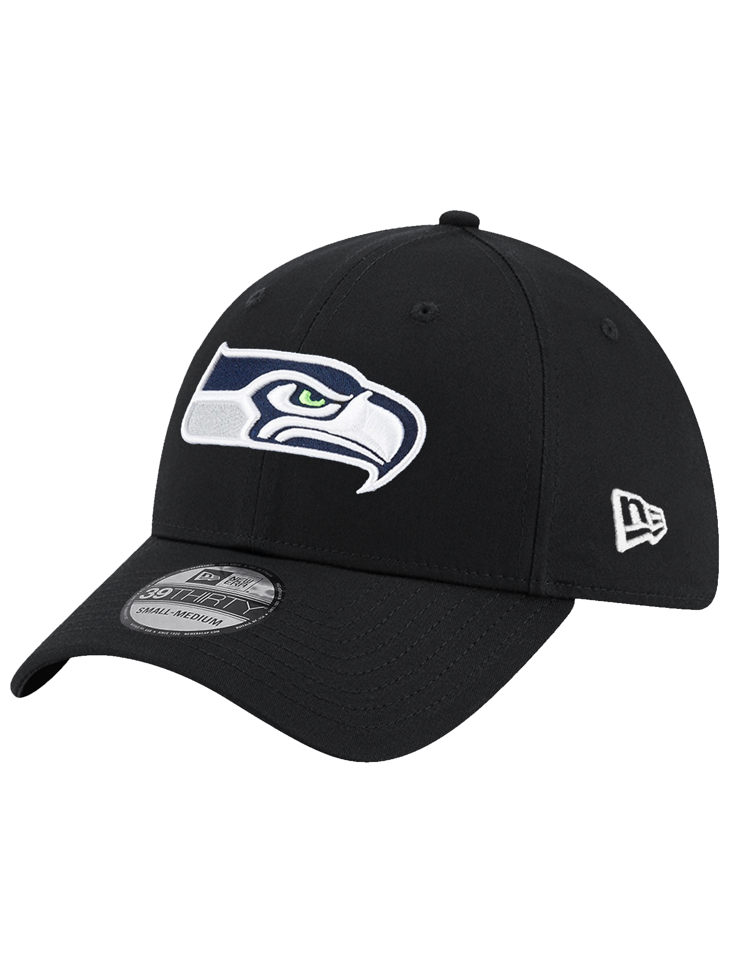 New Era Caps Seattle Seahawks New Era NFL Team 39THIRTY Stretch-Fit Hat - Black