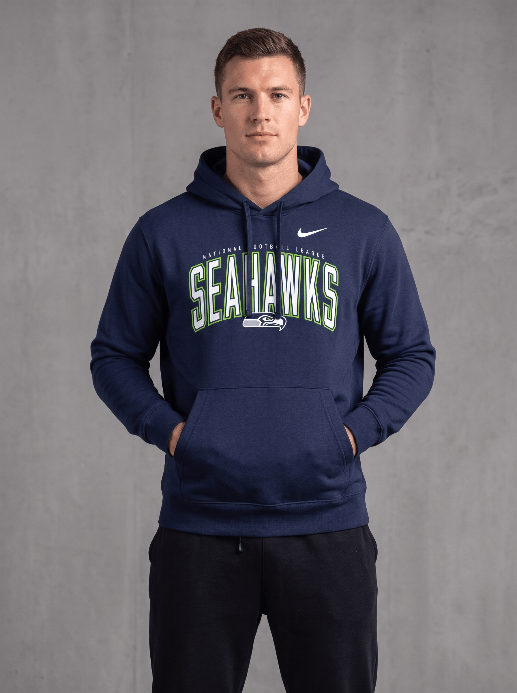 Nike Jumpers Seattle Seahawks Nike NFL Expect Victory Hoodie Jumper - Navy
