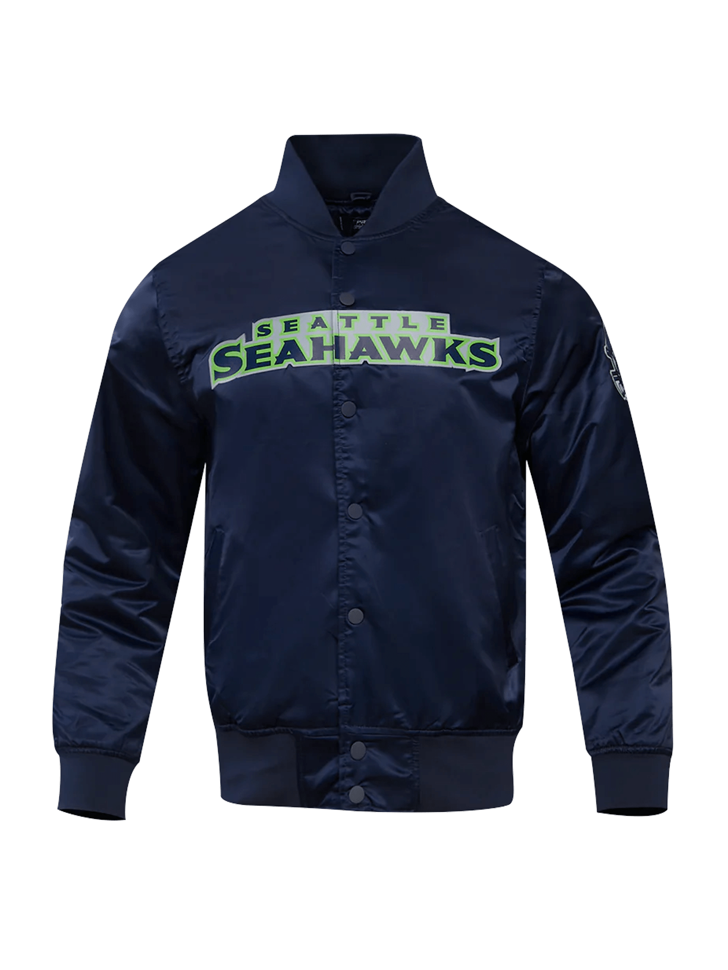 Pro Standard Jackets Seattle Seahawks Pro Standard NFL Team Classic Satin Button Jacket - Navy